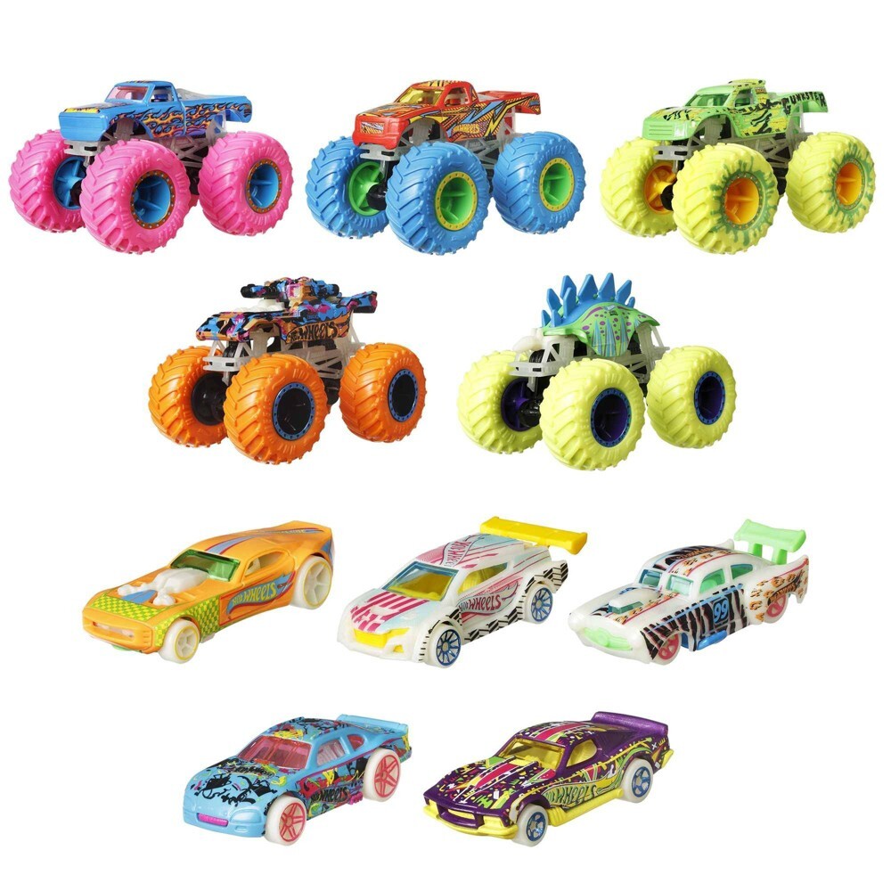 Hot Wheels Monster Truck Glow In The Dark Bundle
