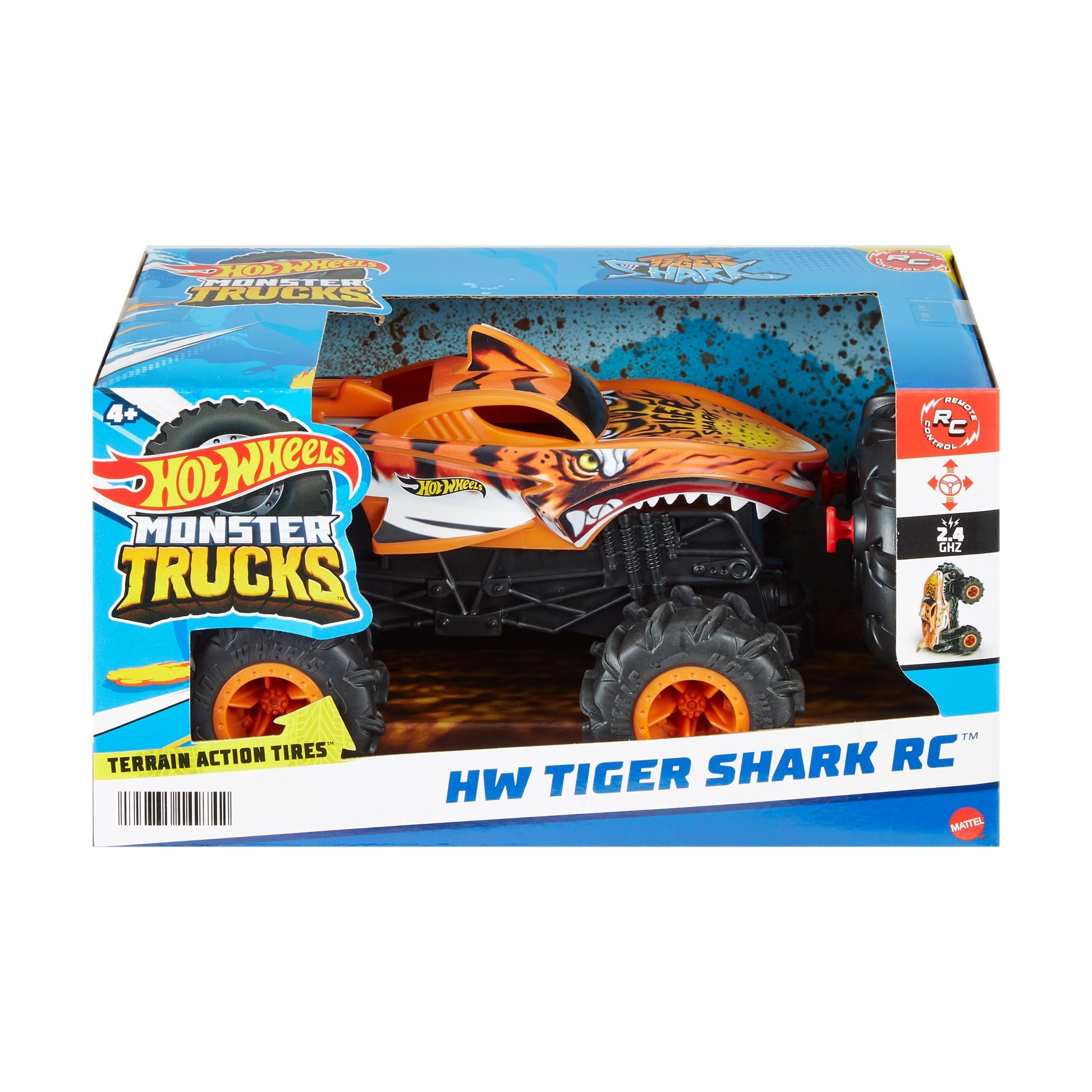 Hot Wheels Remote Control Monster Truck 1:24 Tiger Shark – Toyworld NZ