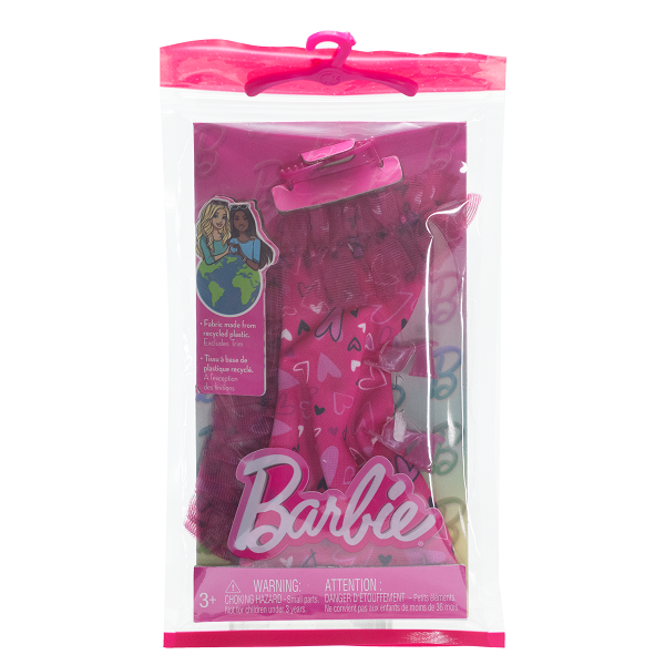 Barbie Fashion Pack with Ruffled Pink Heart Dress & Accessories