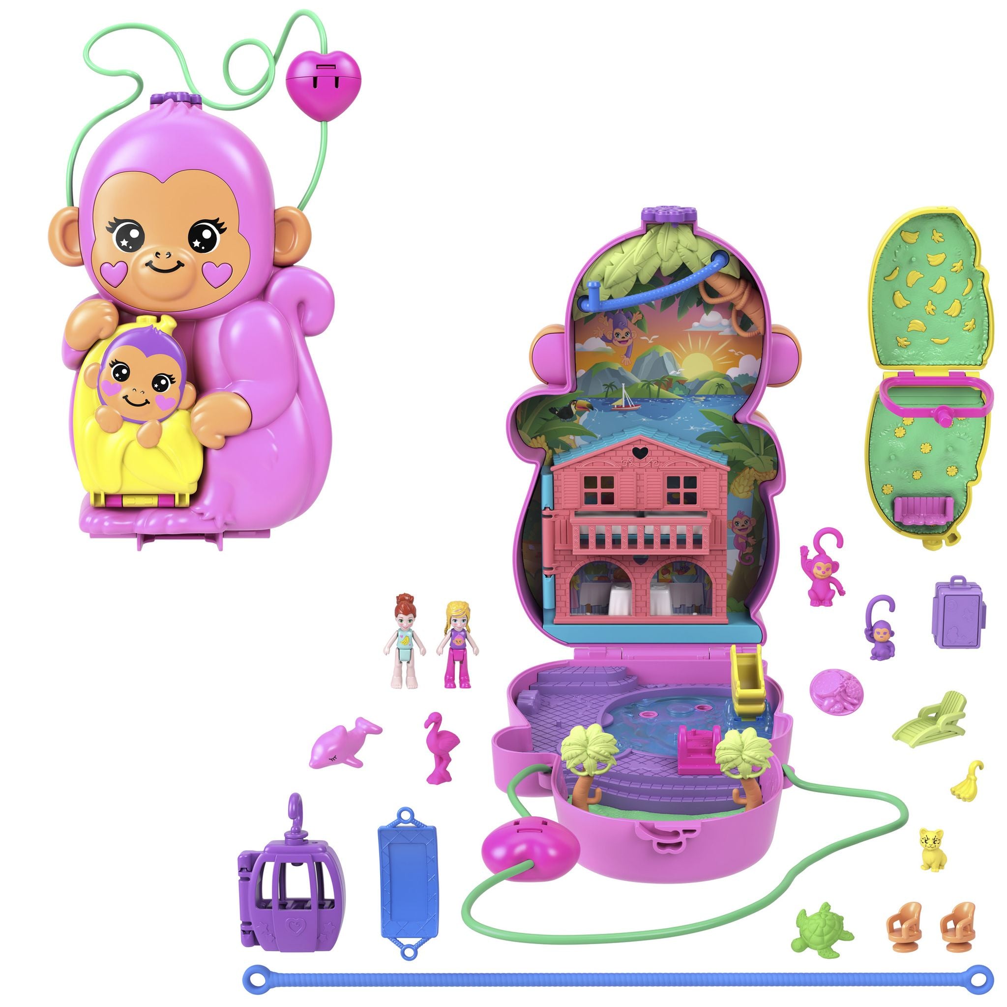 Polly Pocket Momma Monkey & Baby Wearable Compact
