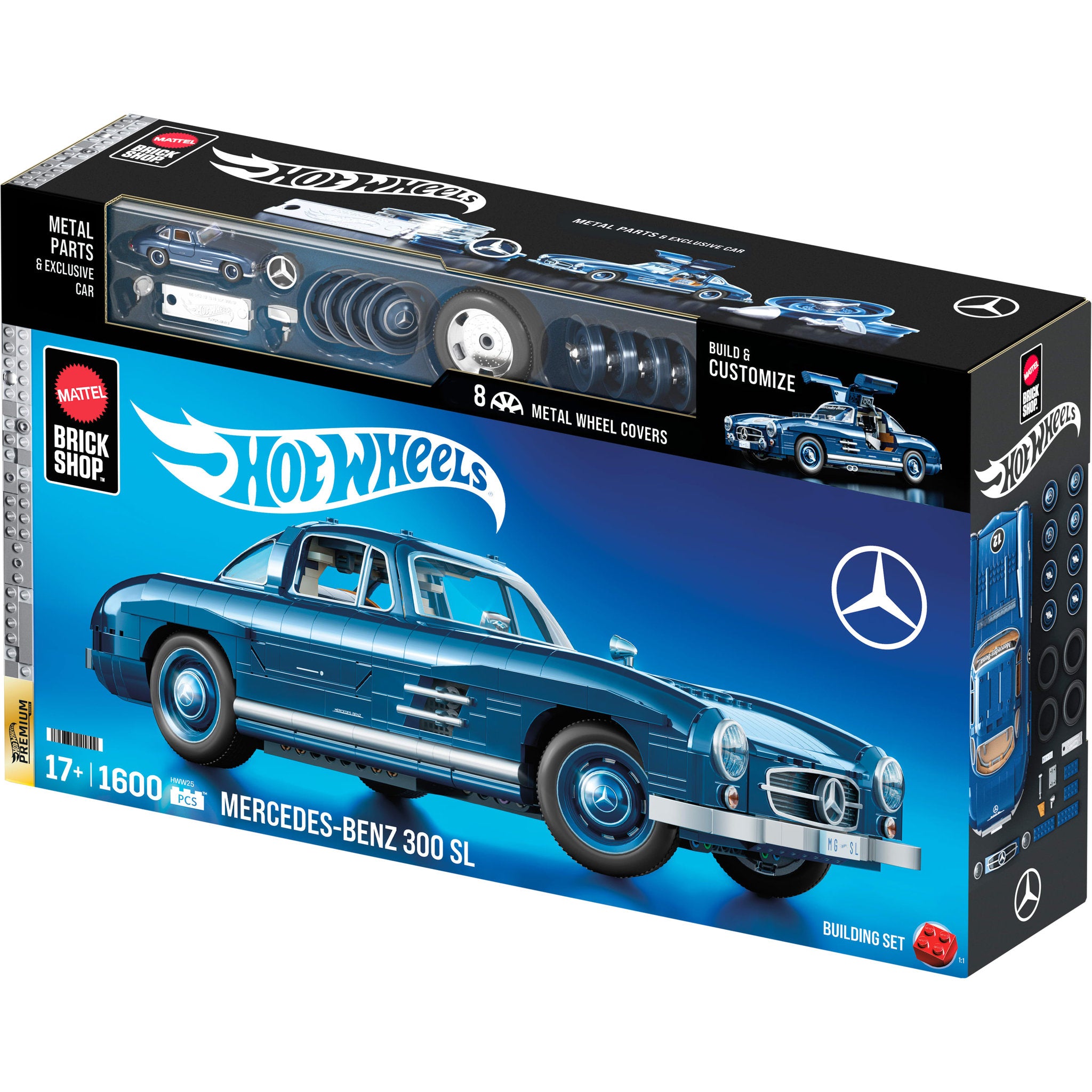 Mattel Brick Shop Hot Wheels Premium Mercedes-Benz 300 SL Building Set