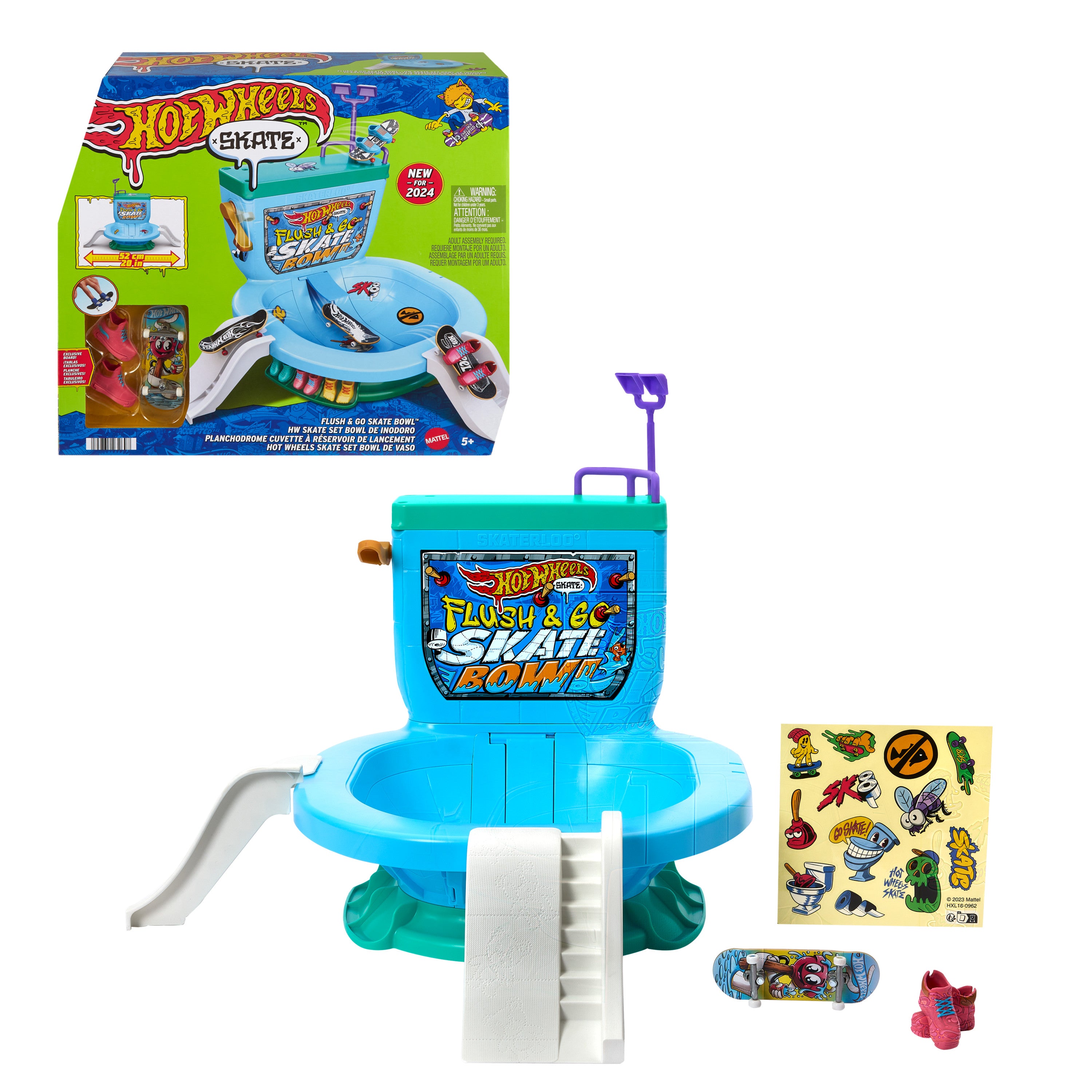 Hot Wheels Skate Flushin' Toilet Skate Bowl Playset
