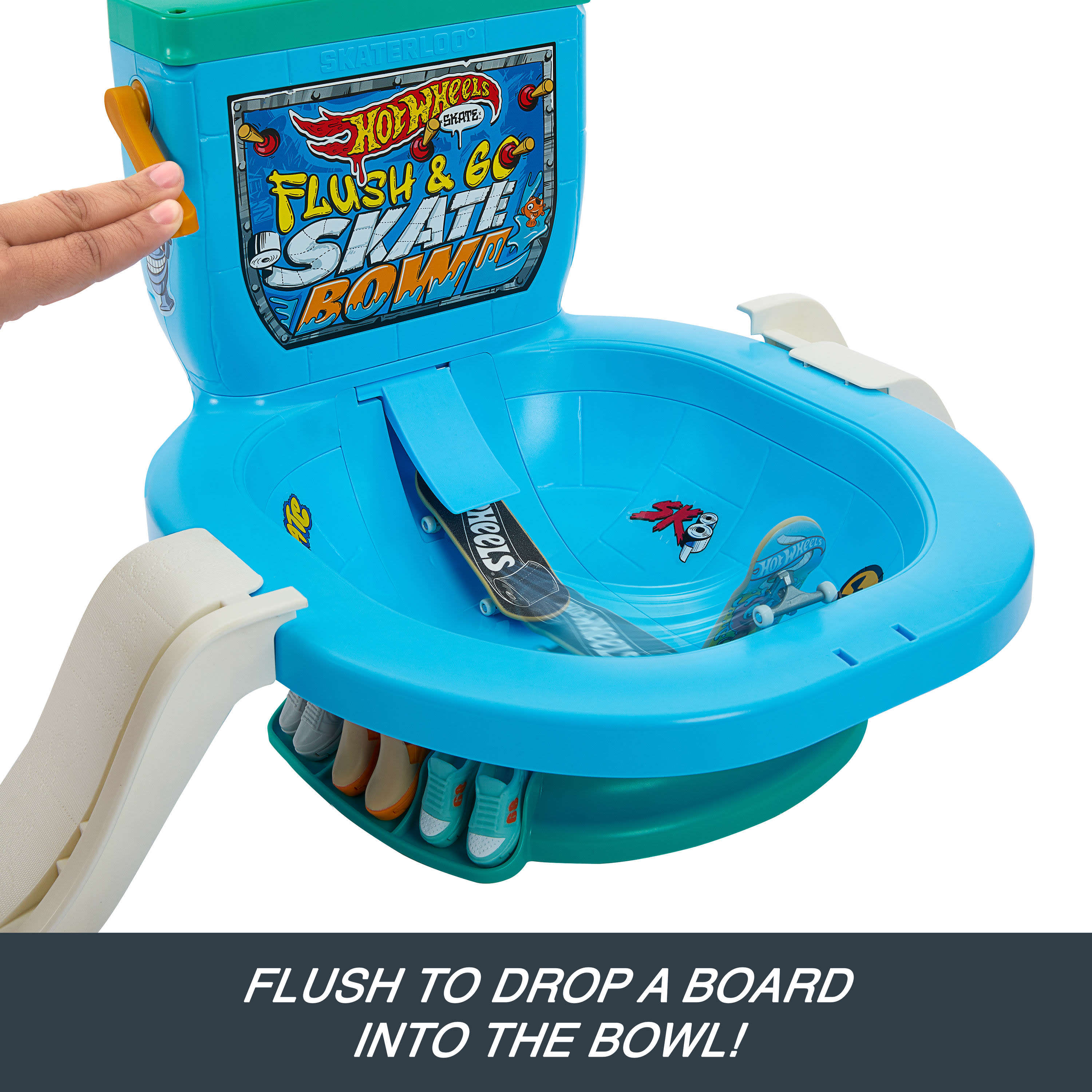 Hot Wheels Skate Flushin' Toilet Skate Bowl Playset