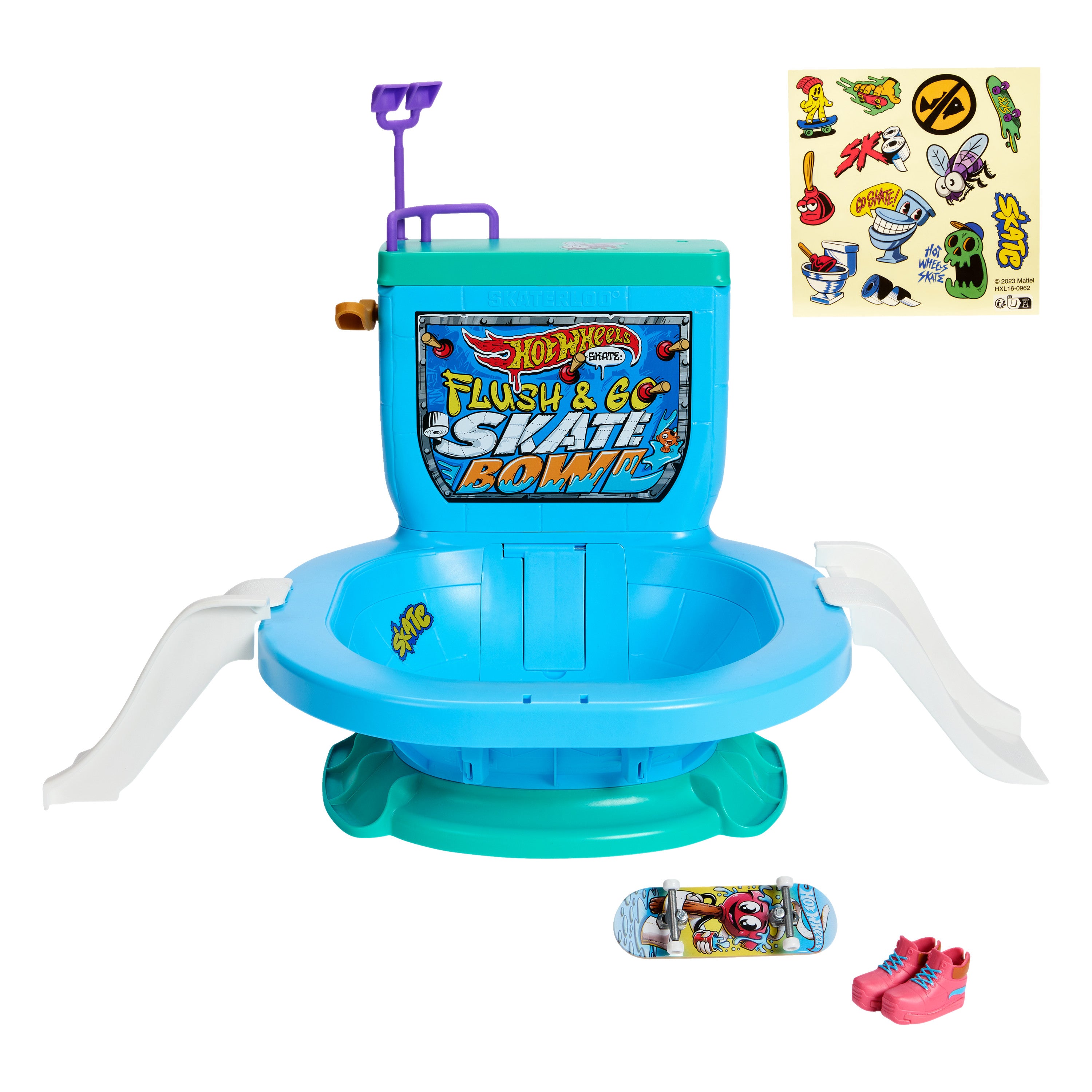 Hot Wheels Skate Flushin' Toilet Skate Bowl Playset
