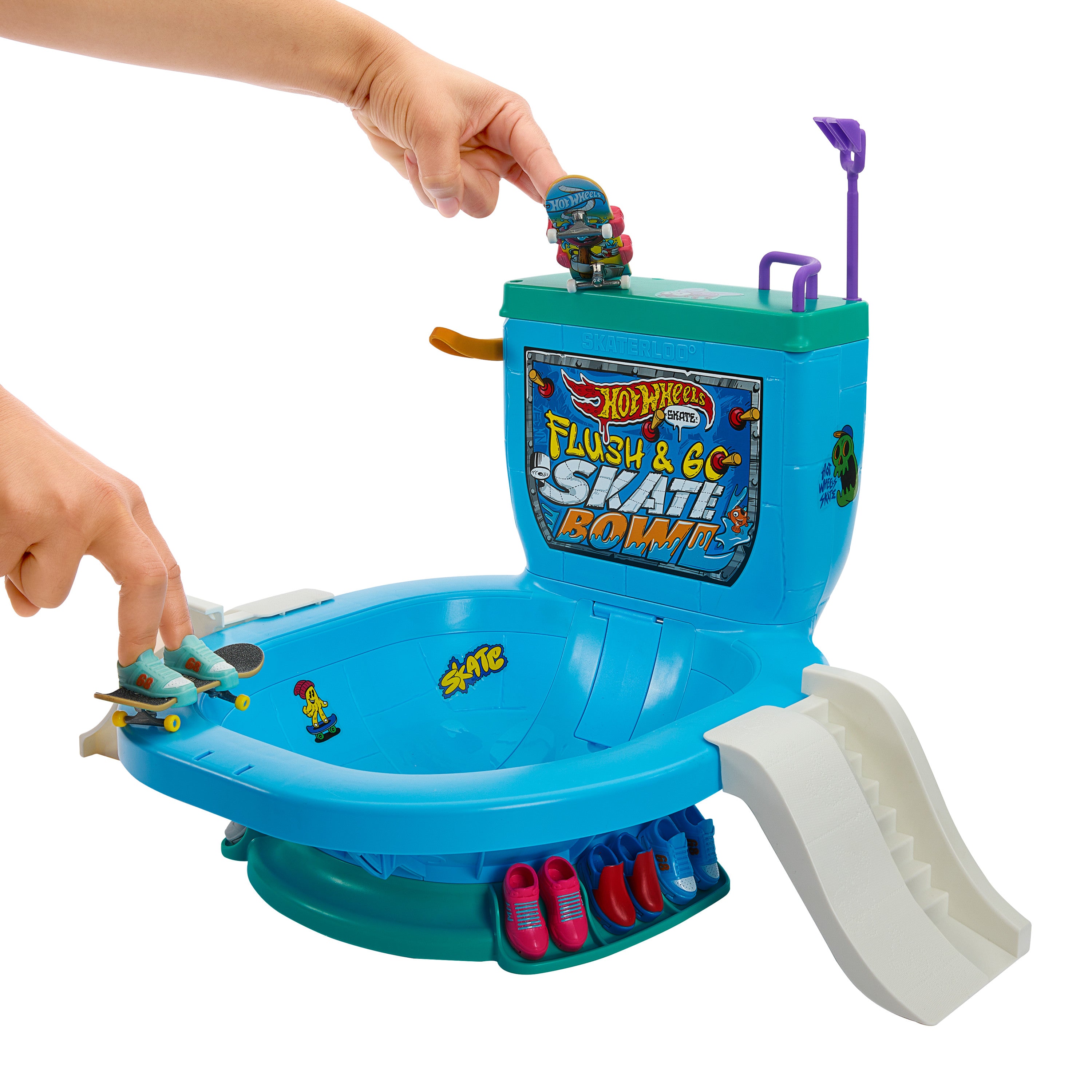 Hot Wheels Skate Flushin' Toilet Skate Bowl Playset