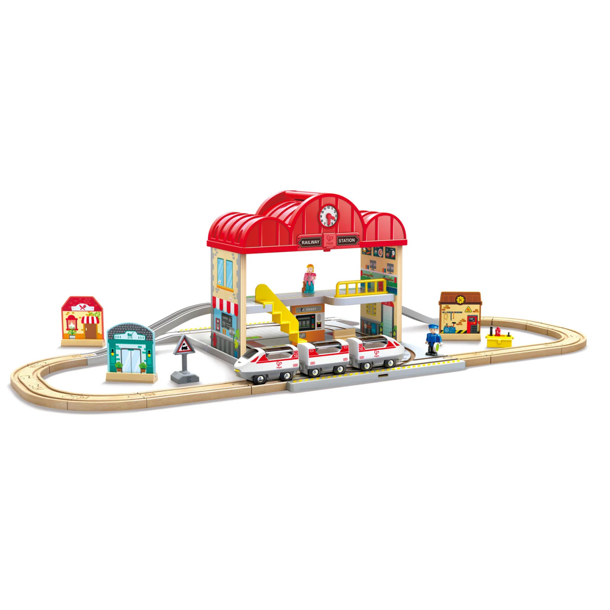 Hape Portable Train Station Set – Toyworld NZ