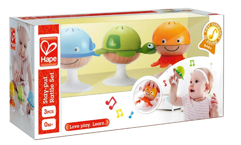 Hape Stay-Put Rattle Set - Toyworld NZ
