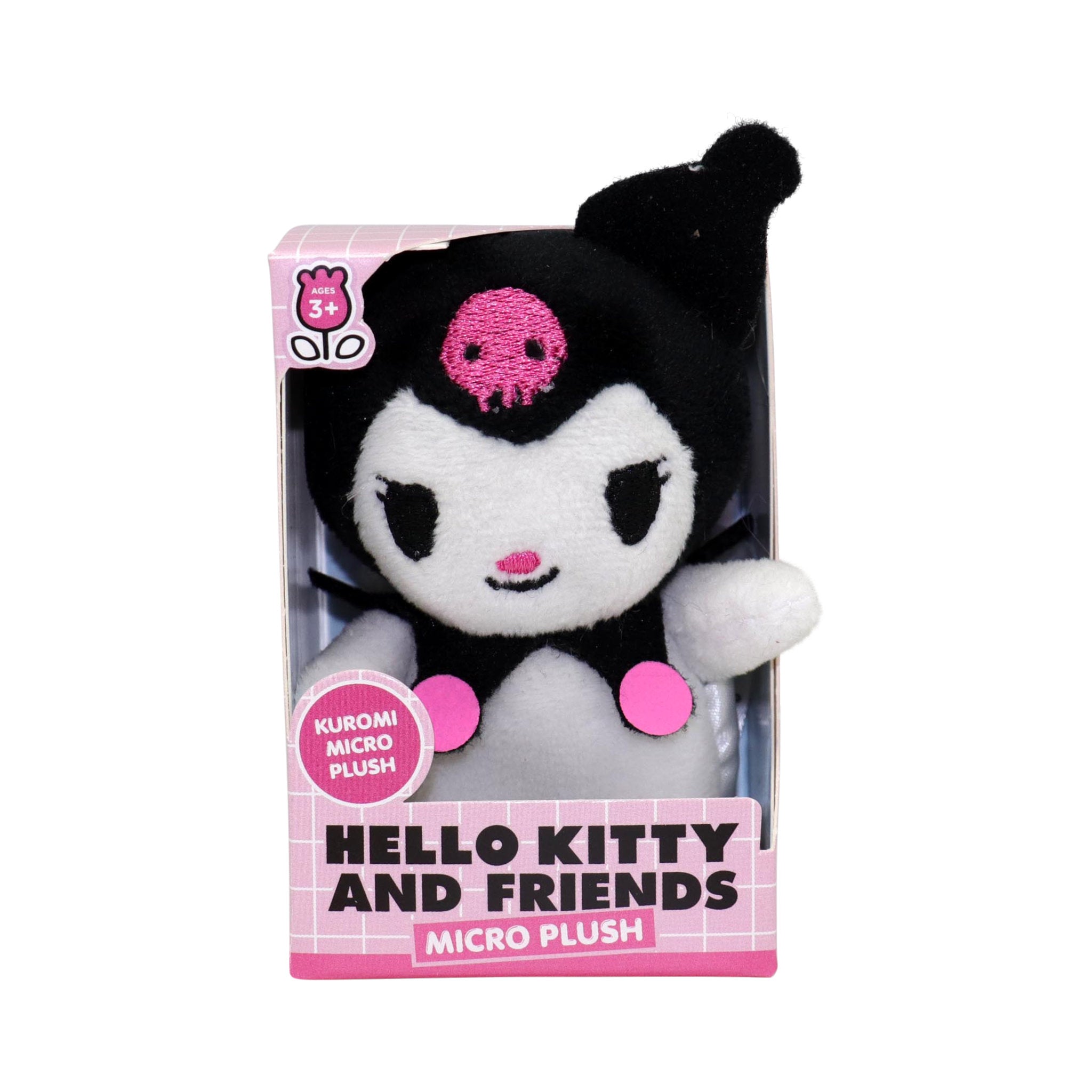 Hello Kitty and Friends 3 Inch Micro Plush - Kuromi soft toy, in packaging