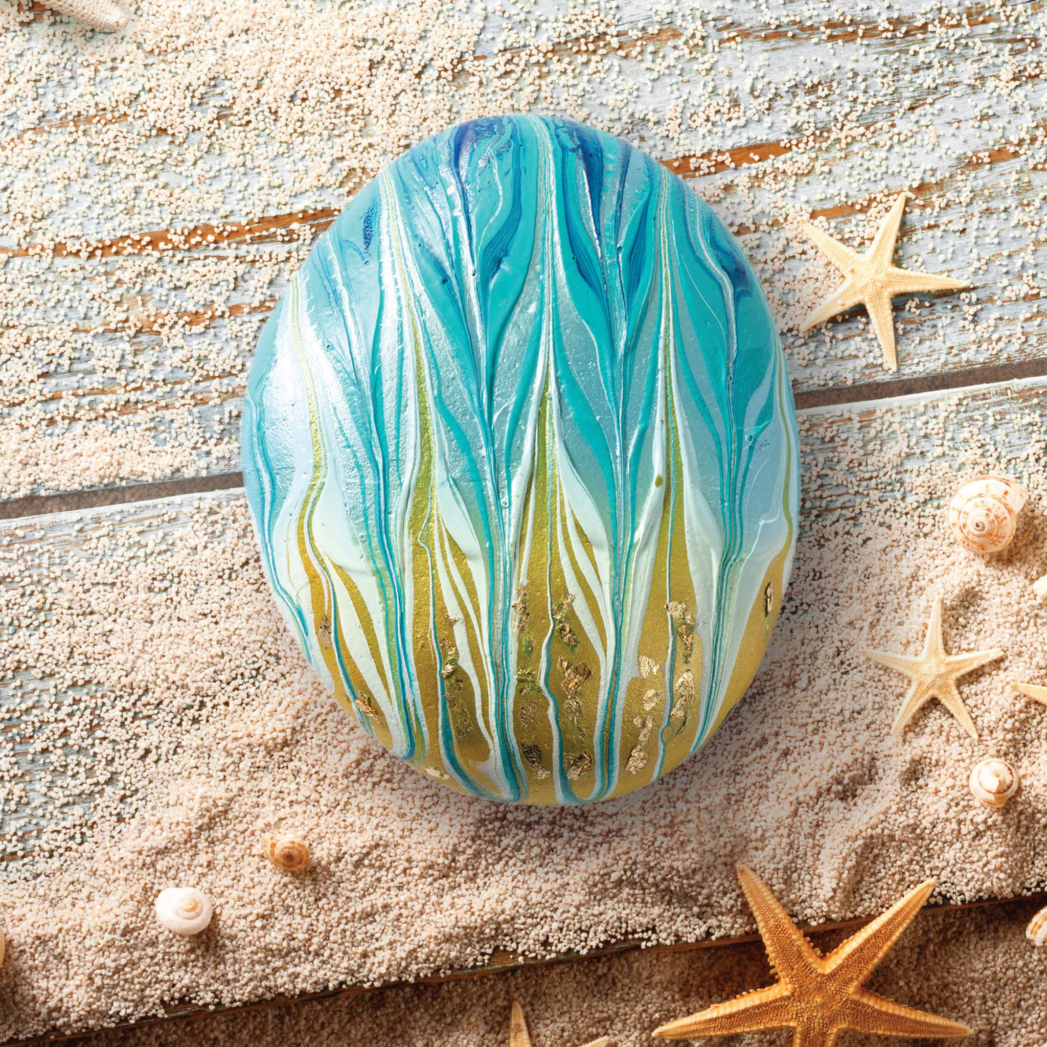 Craft Maker Paint Pour Rock Art