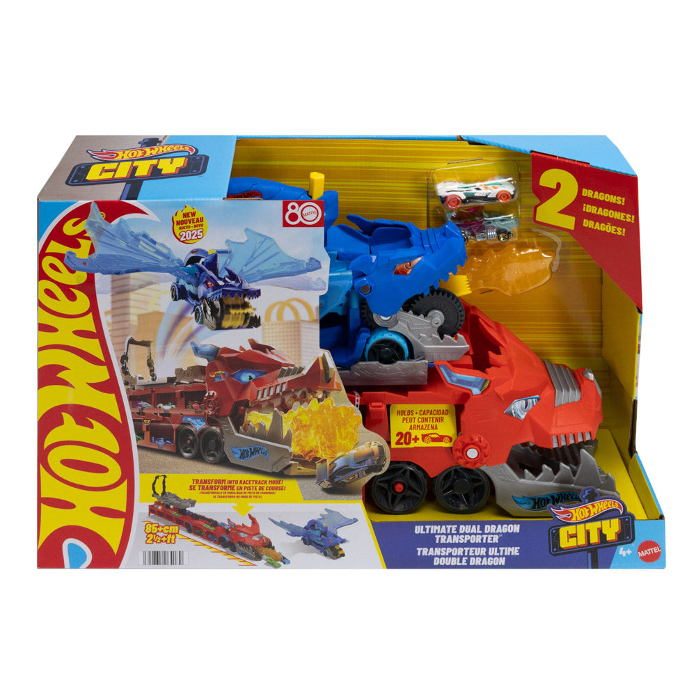Hot Wheels City Ultimate Dual Dragon Hauler Playset.