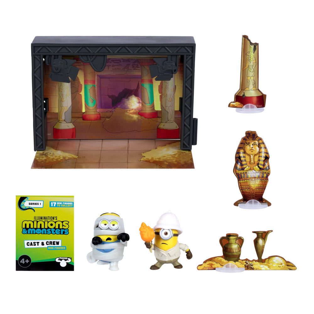 Accessories included in the Illumination's Minions & Monsters Mummy Temple Sound Stage Playset