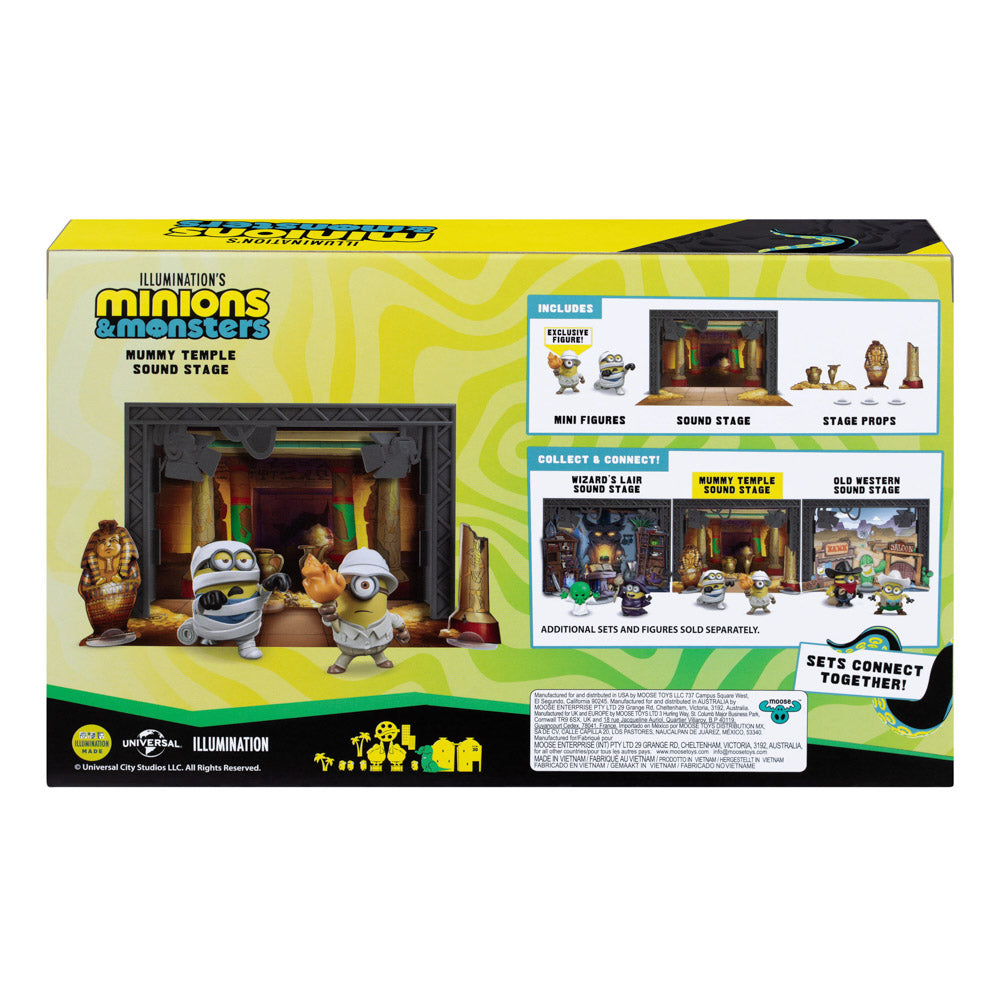 Back packaging for the Illumination's Minions & Monsters Mummy Temple Sound Stage Playset