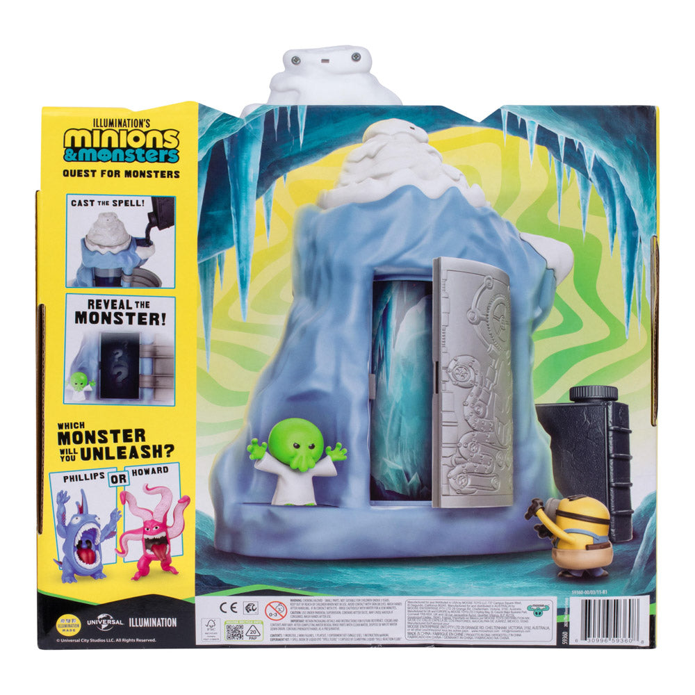 Back packaging of the Illumination's Minions & Monsters Quest For The Monster Playset toys