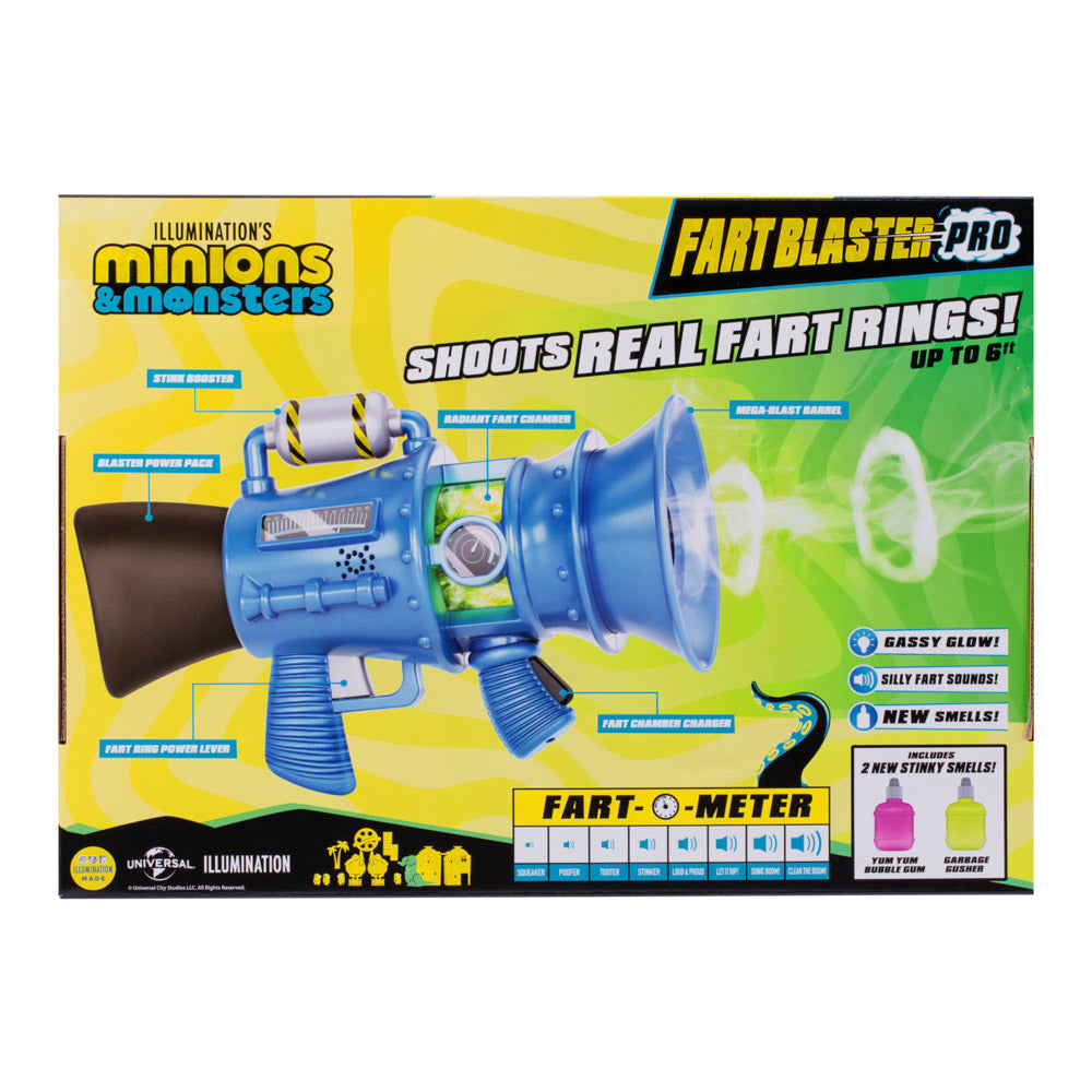 Back packaging of the Illumination's Minions & Monsters Ultimate Fart Blaster Pro toy