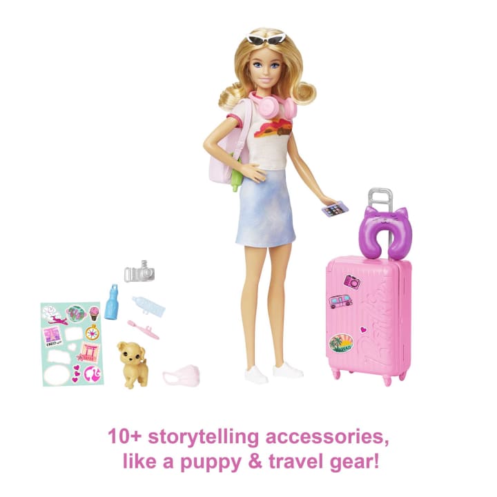 Barbie Travel Doll With Puppy And Accessories