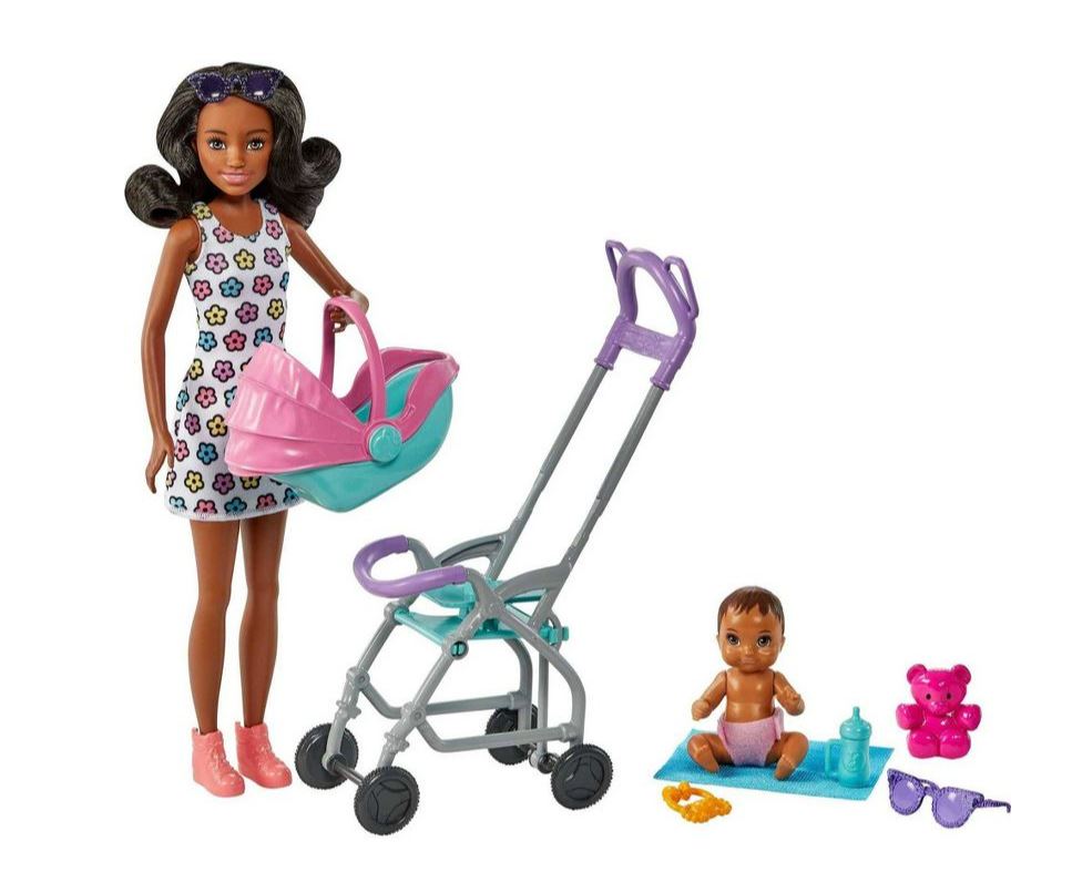 Barbie Skipper Babysitters Inc. Doll & Accessory - Black Hair & Stroller