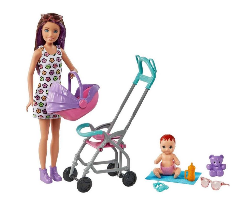 Barbie Skipper Babysitters Inc. Doll & Accessory - Brunette/Purple Hair & Stroller