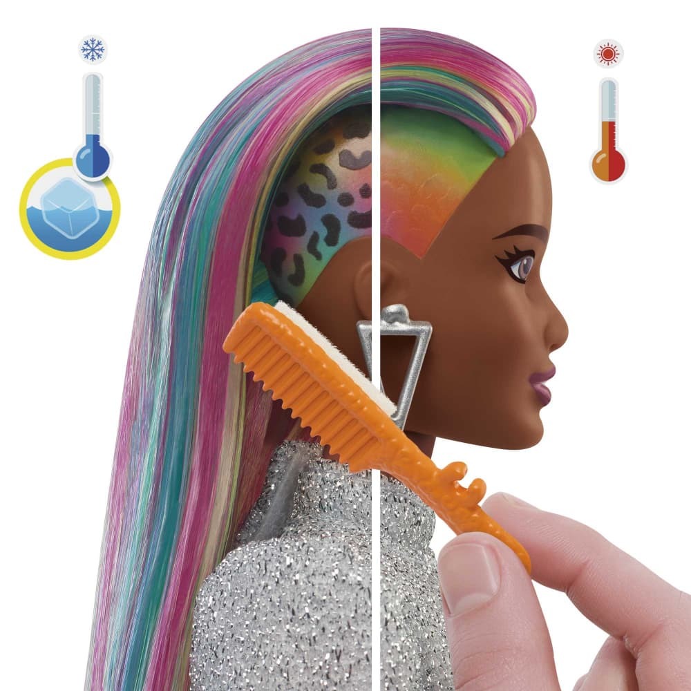 Barbie Leopard Rainbow Hair Doll Animal Print Skirt - Toyworld NZ