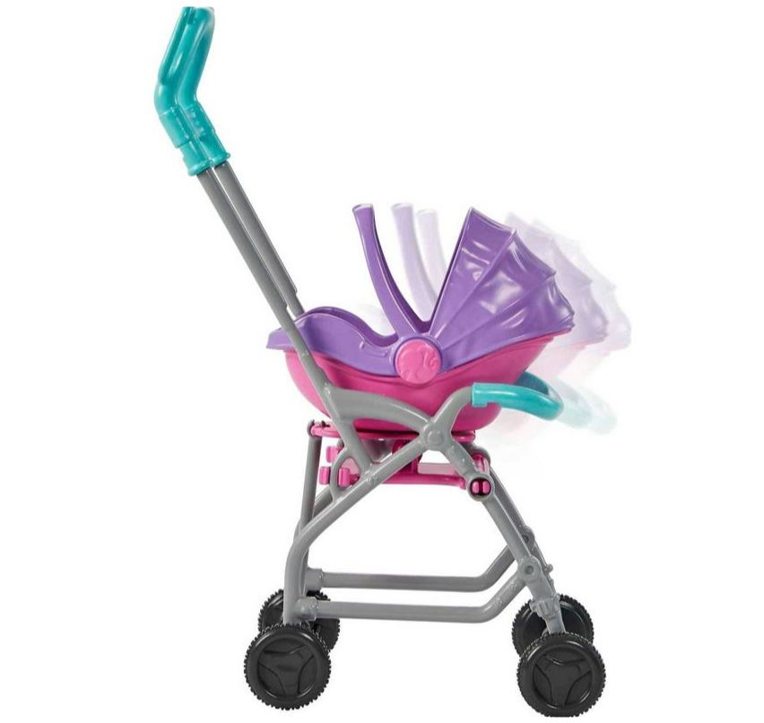 Barbie Skipper Babysitters Inc. Doll & Accessory - Brunette/Purple Hair & Stroller