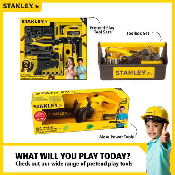 Stanley Jr. 3 Piece Tool Set Helmet, Safety Goggles & Hammer