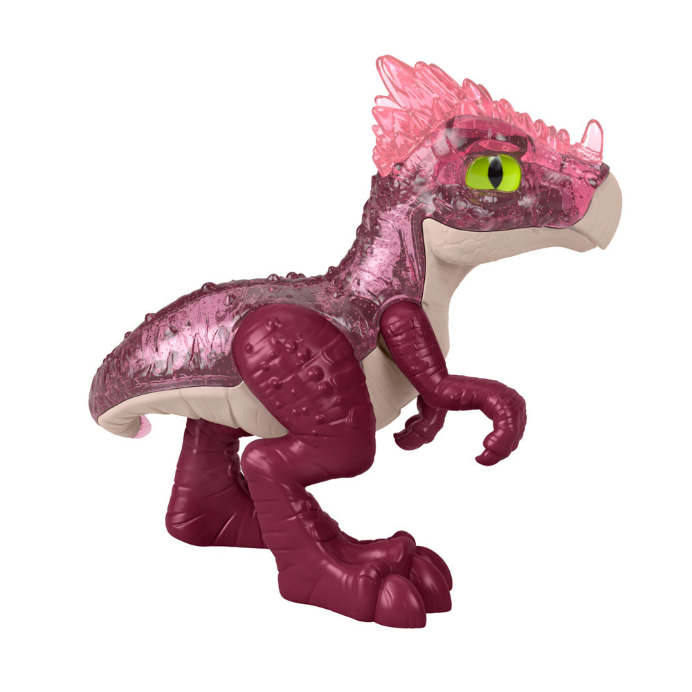 Pink dinosaur with movable arms and legs, from the Imaginext Jurassic World Baby Dino Blind Bag