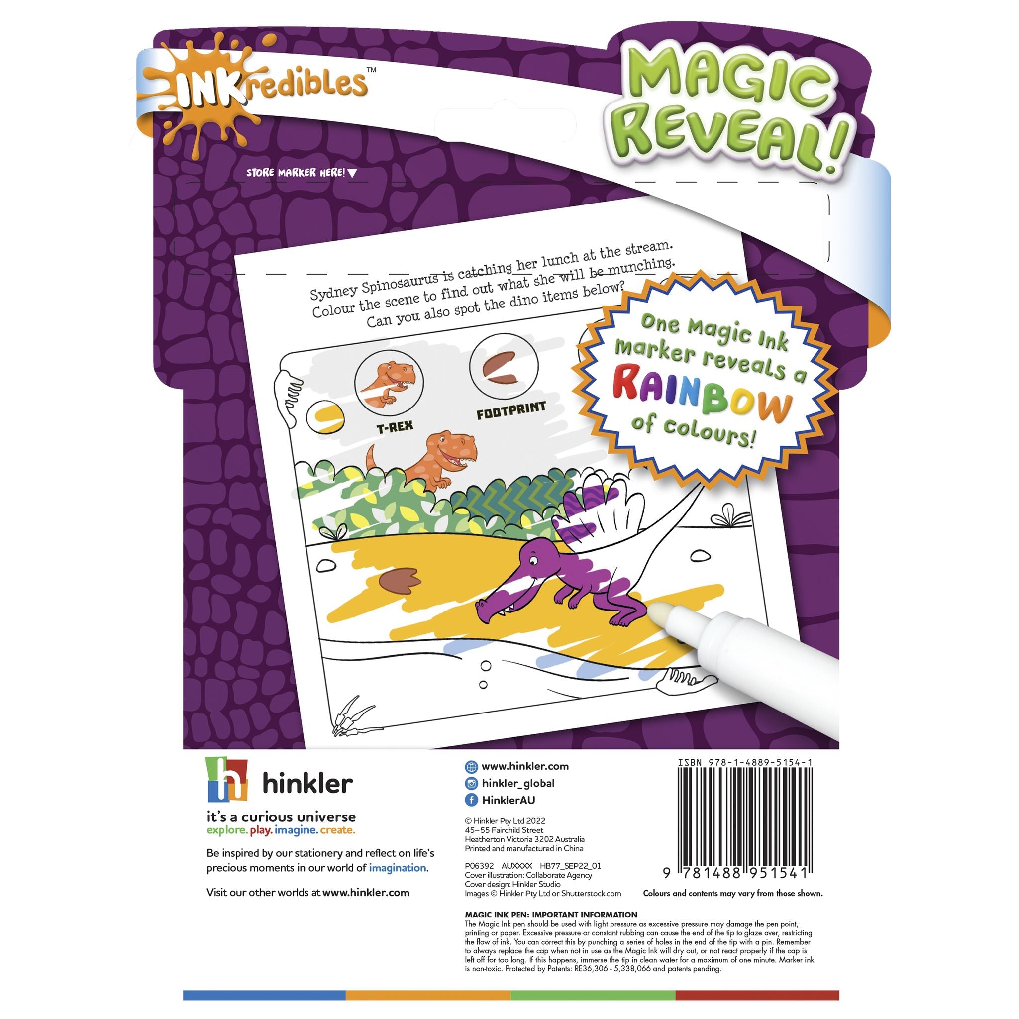 Inkredibles Magic Ink Pictures: Roarsome Dino - Toyworld NZ
