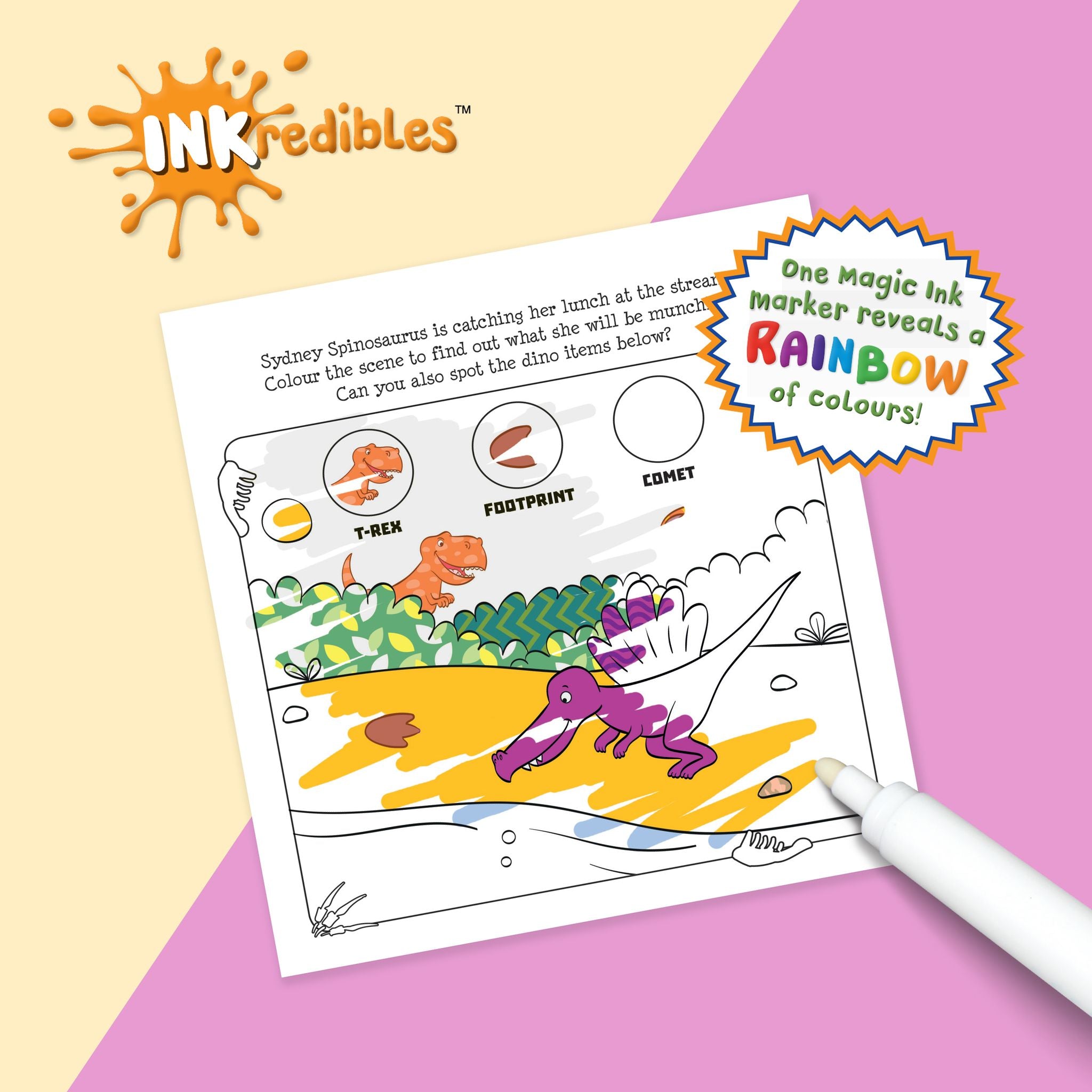 Inkredibles Magic Ink Pictures: Roarsome Dino - Toyworld NZ