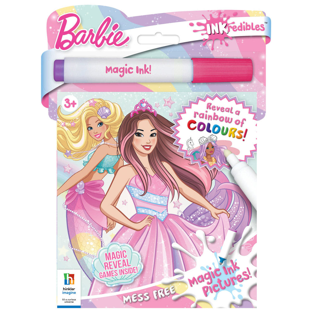 Inkredibles Magic Ink Barbie Fantasy coloring activity.