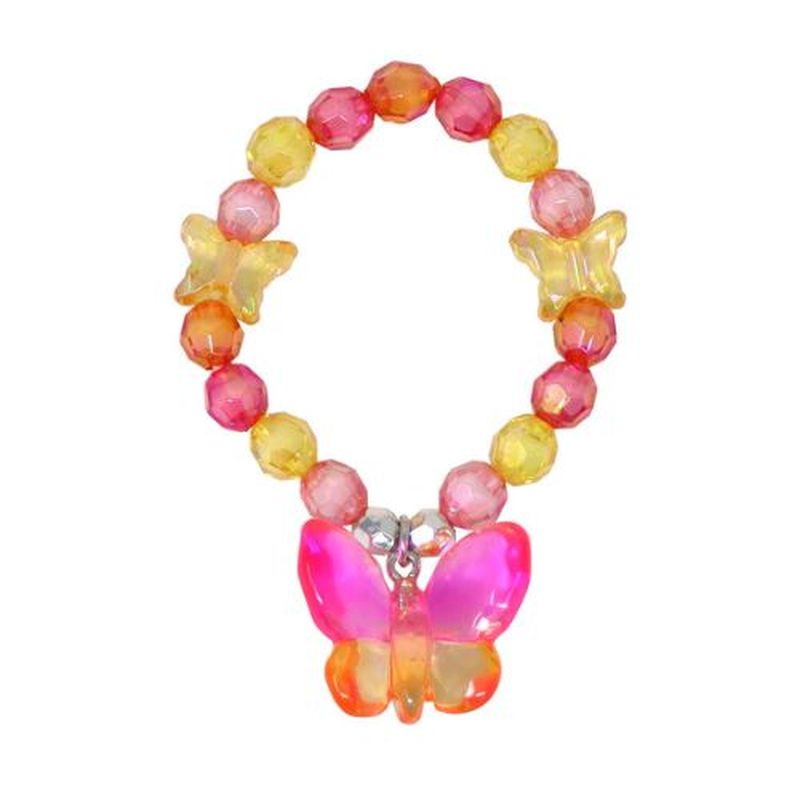 Pink Poppy Rainbow Butterfly Bracelet