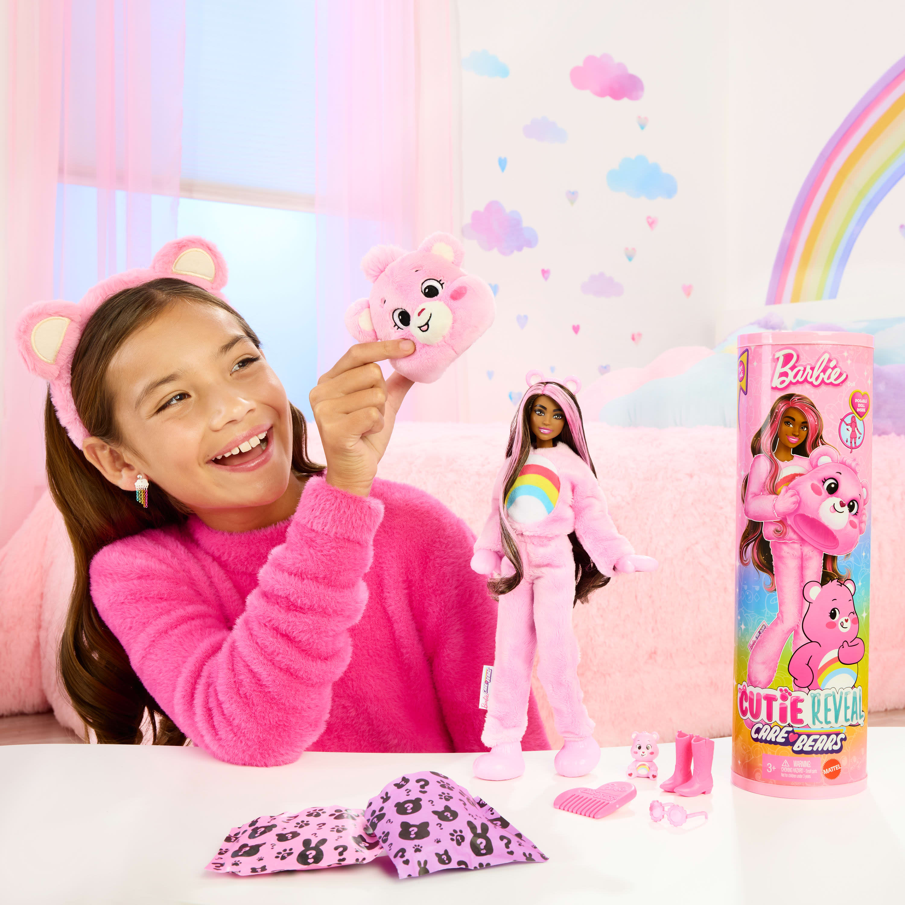 Barbie Cutie Reveal Care Bears Surprise Doll - Pink