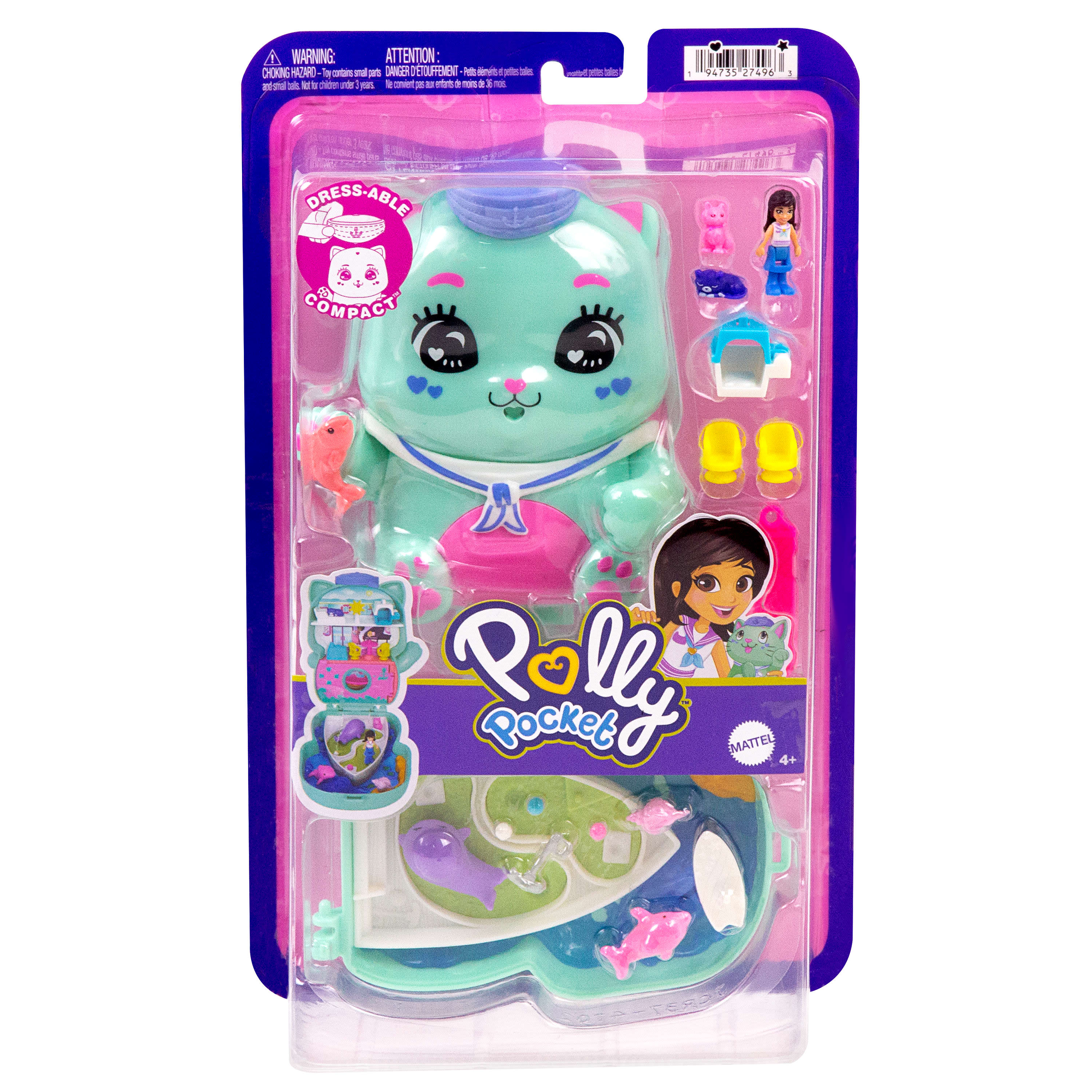 Polly Pocket World Core Compact Set Sail Kitty