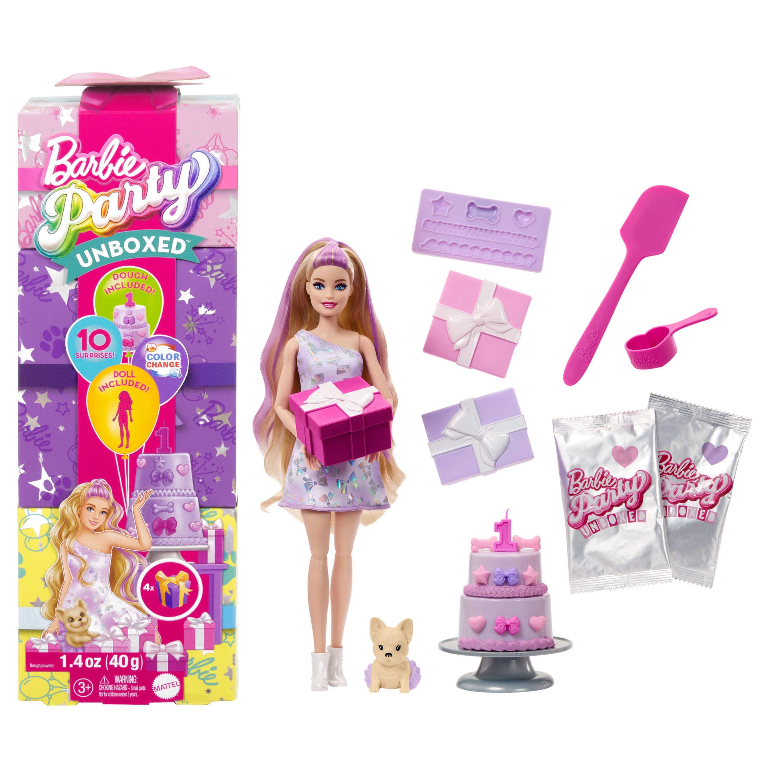 Barbie Party Unboxed Doll - Birthday Bows Set