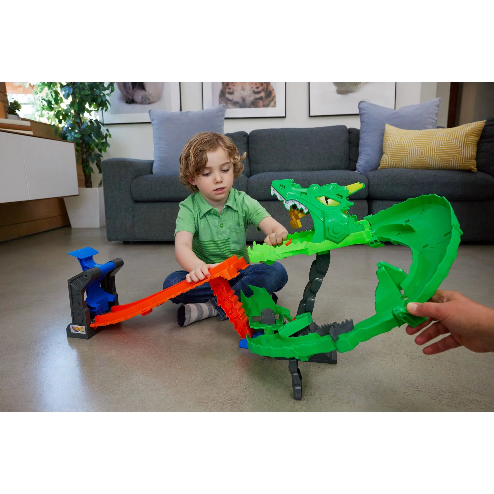 Hot Wheels Monster Trucks Sharks vs. Dinos Dragon Demolition Playset