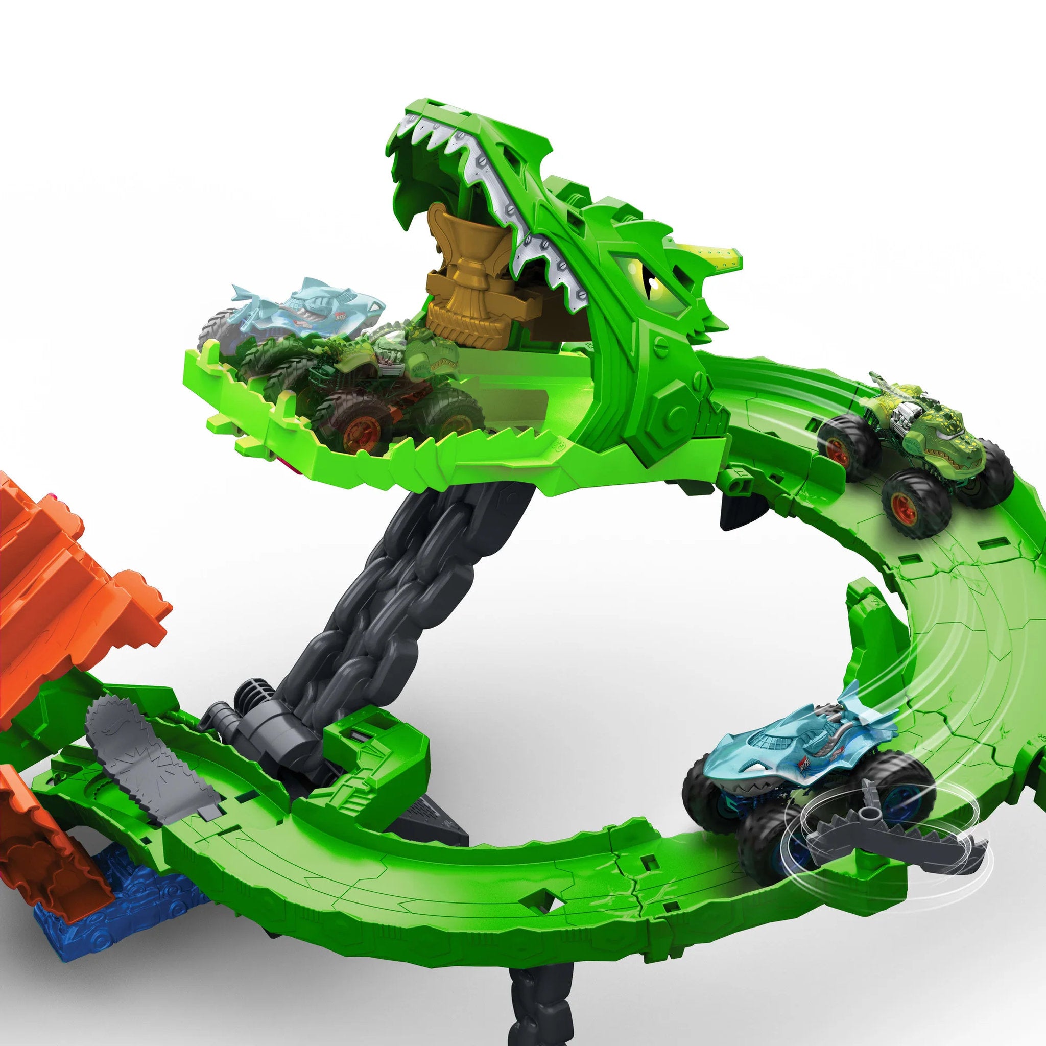 Hot Wheels Monster Trucks Sharks vs. Dinos Dragon Demolition Playset