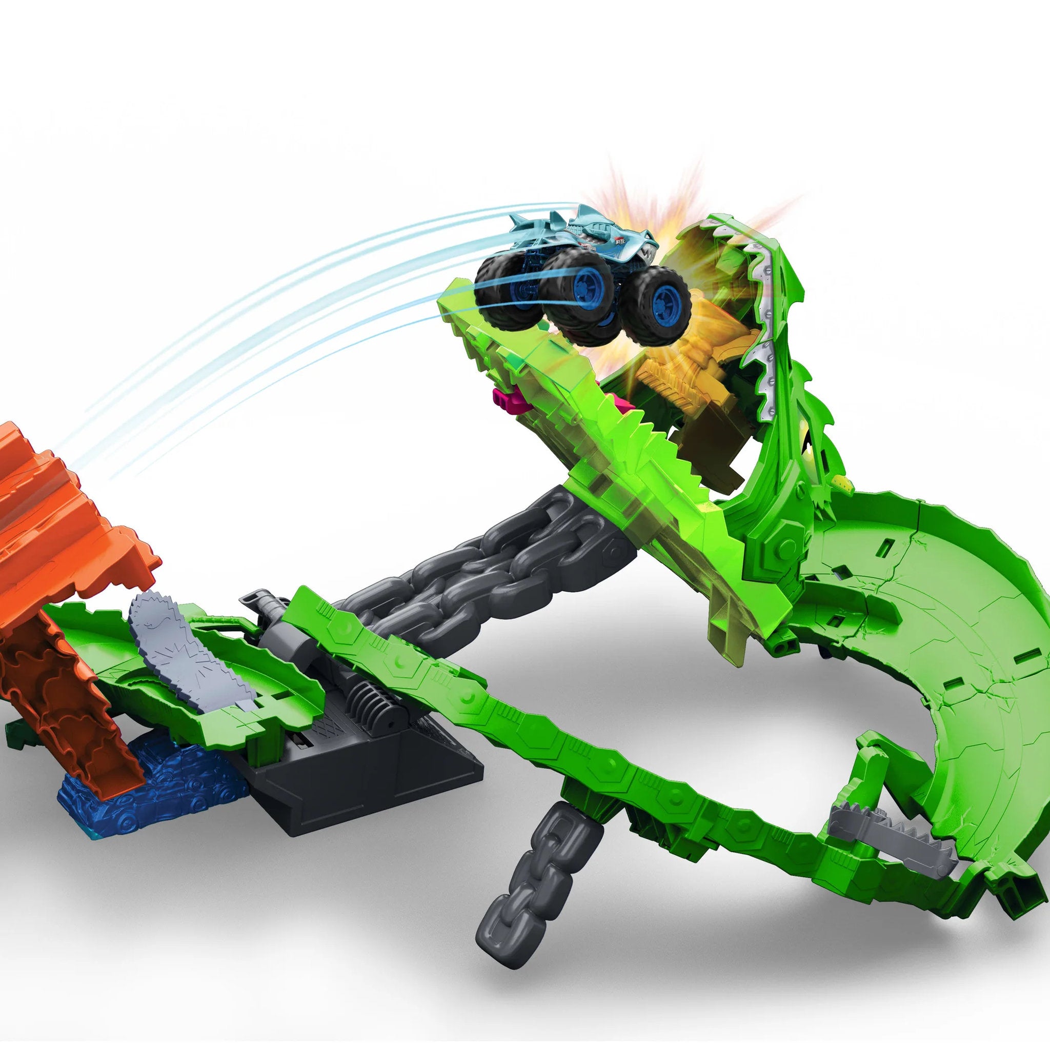 Hot Wheels Monster Trucks Sharks vs. Dinos Dragon Demolition Playset