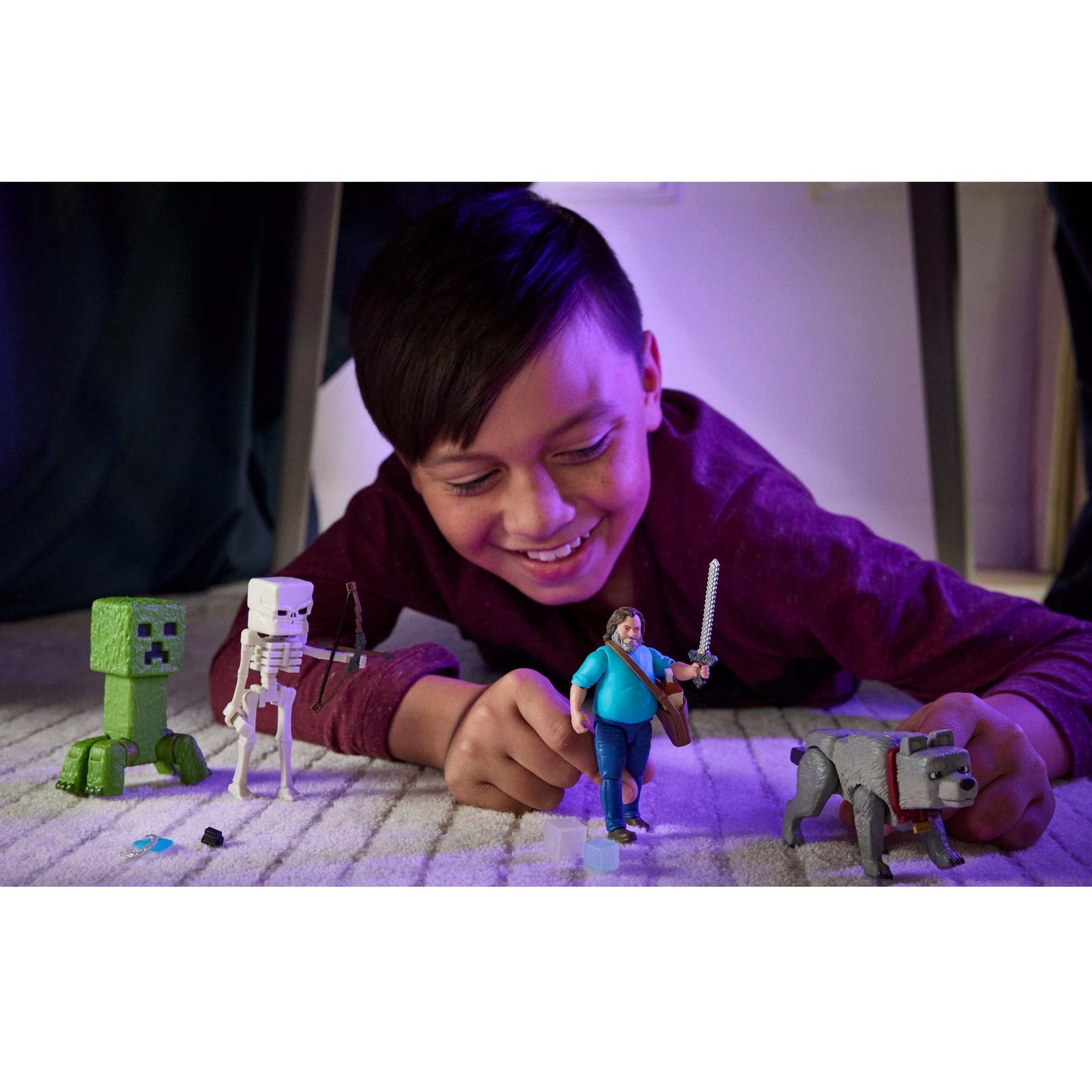 A Minecraft Movie Action Figure Dennis The Wolf