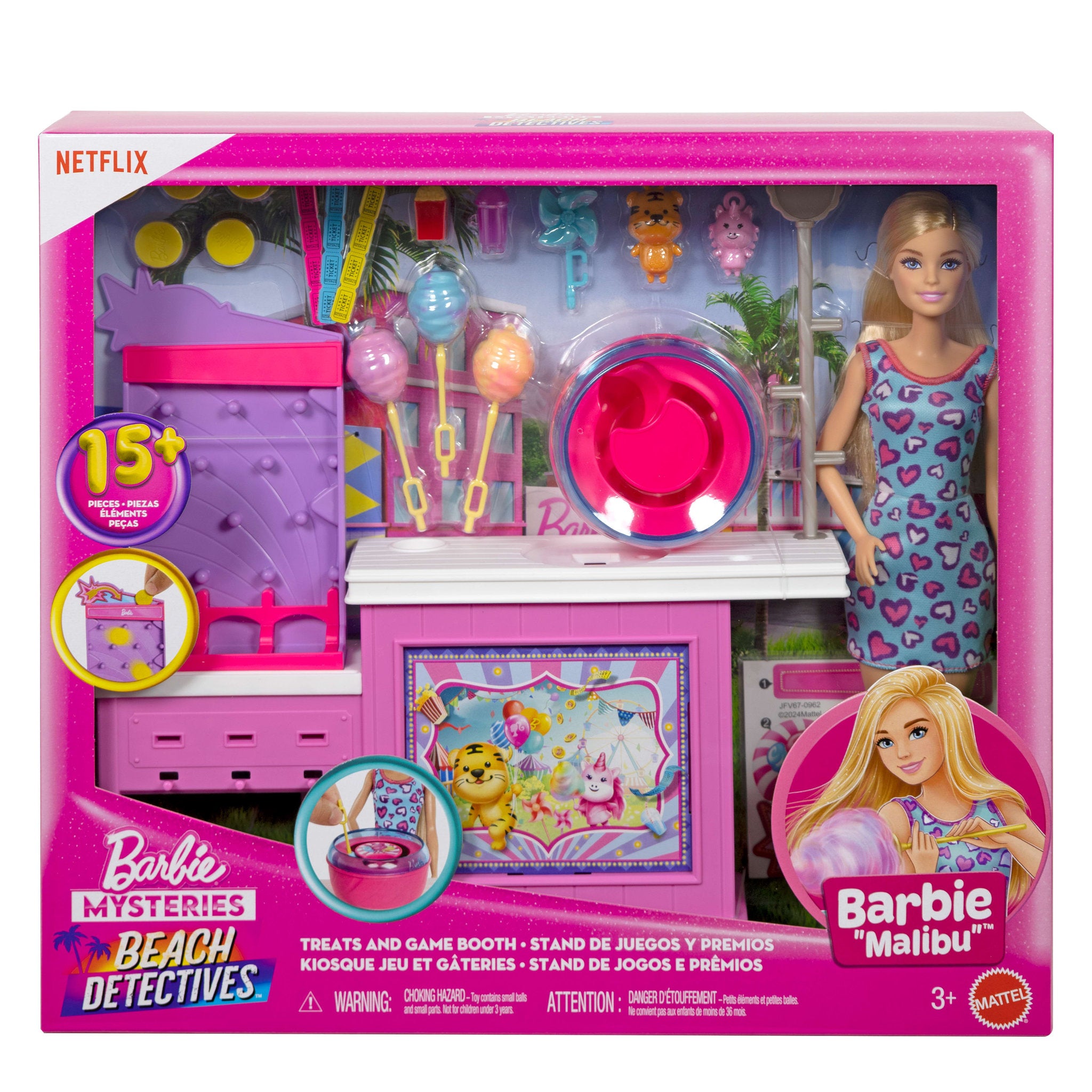 Barbie Mysteries Beach Detectives Malibu Cotton Candy Game Playset