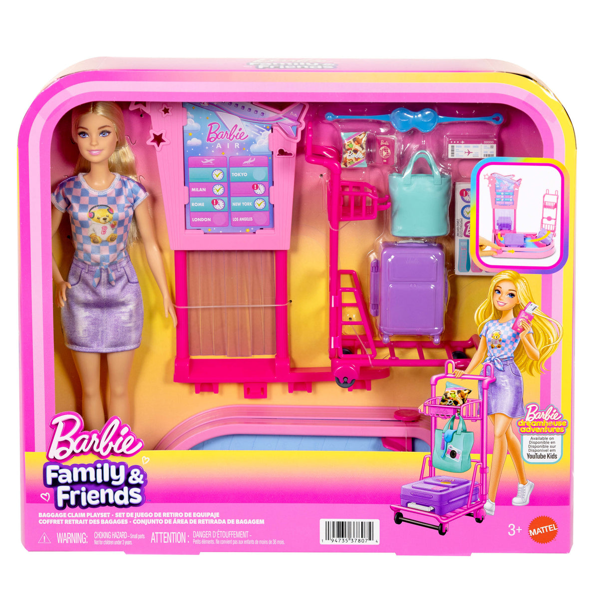 Barbie Family & Friends Baggage Claim Playset - Toyworld NZ