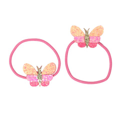 Pink Poppy Butterfly Skies Hair Elastics