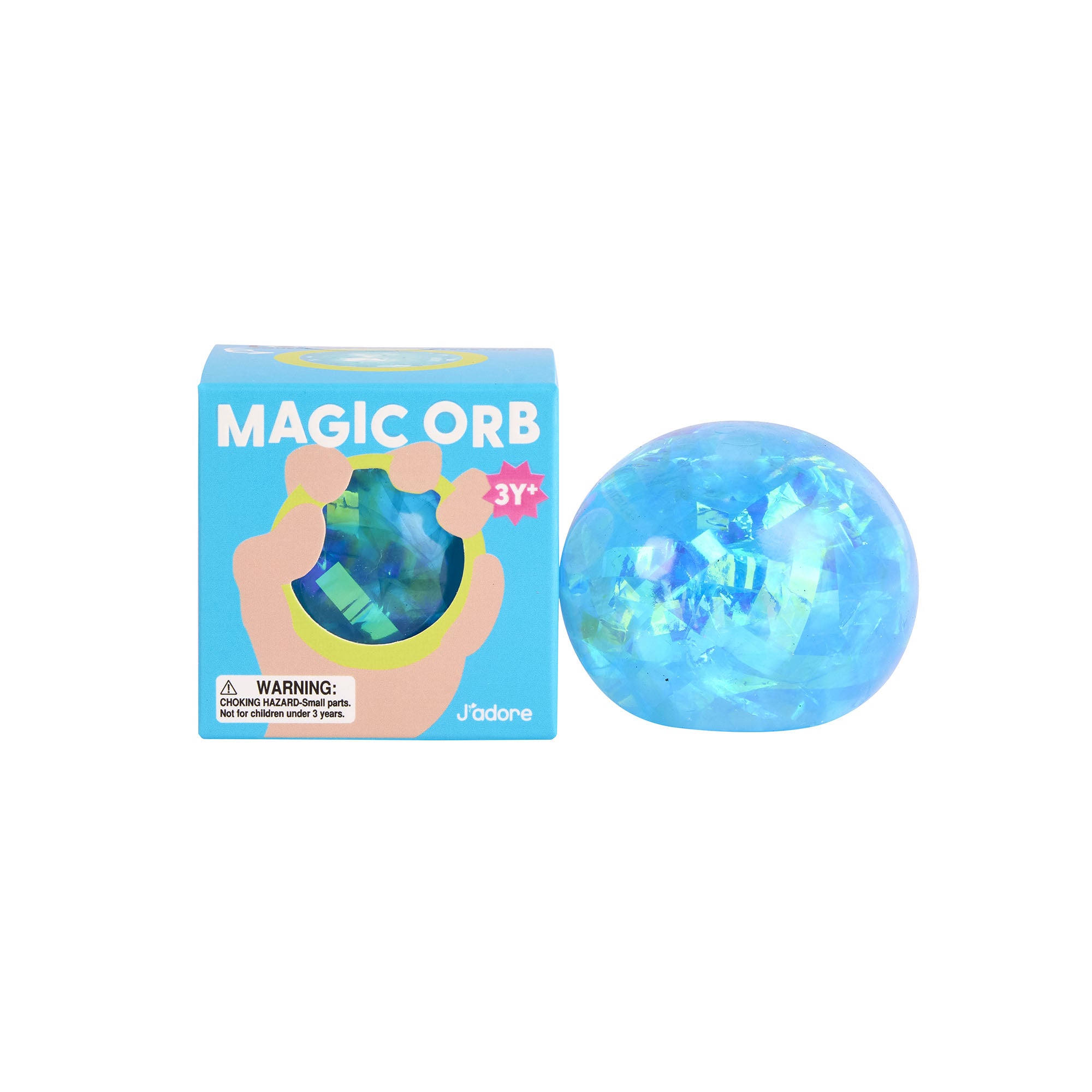 J'adore Magic Orb Water Glitter Squish Ball - Blue