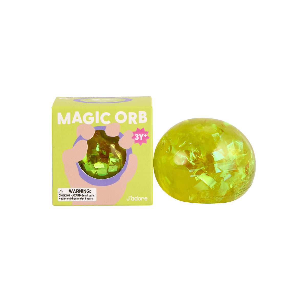J'adore Magic Orb Water Glitter Squish Ball - Green - Toyworld NZ