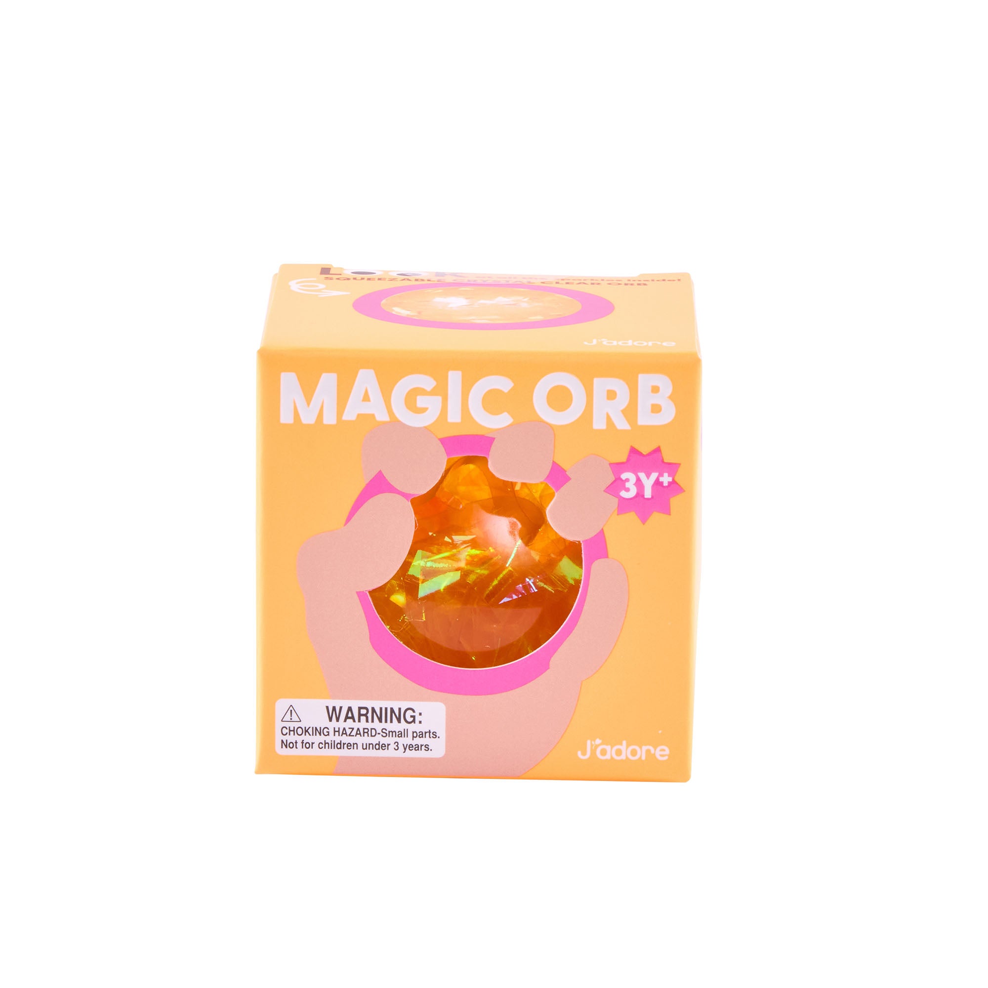 J'adore Magic Orb Water Glitter Squish Ball - Orange