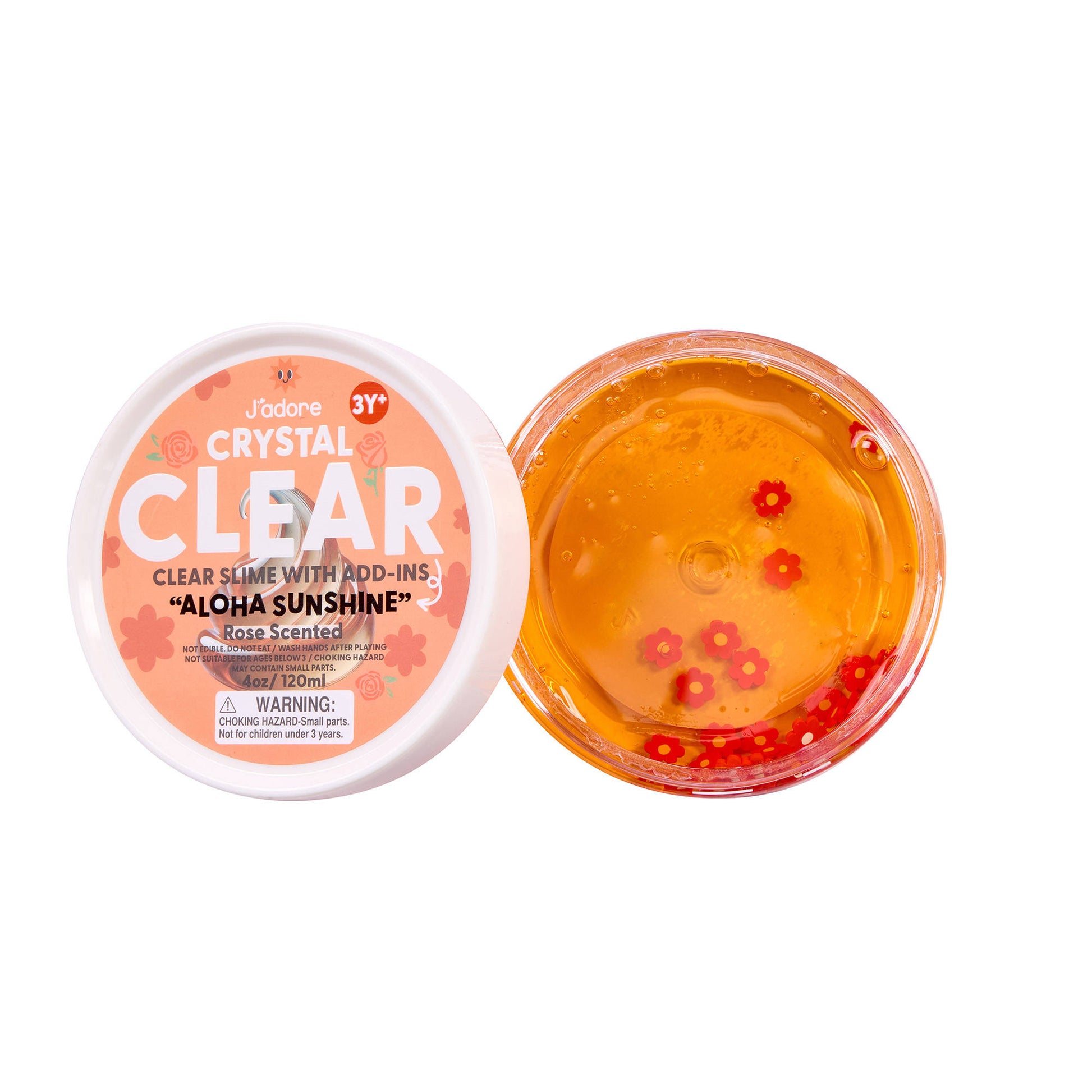 J'adore Crystal Clear Slime Fidget Sensory Toy - Aloha Sunshine