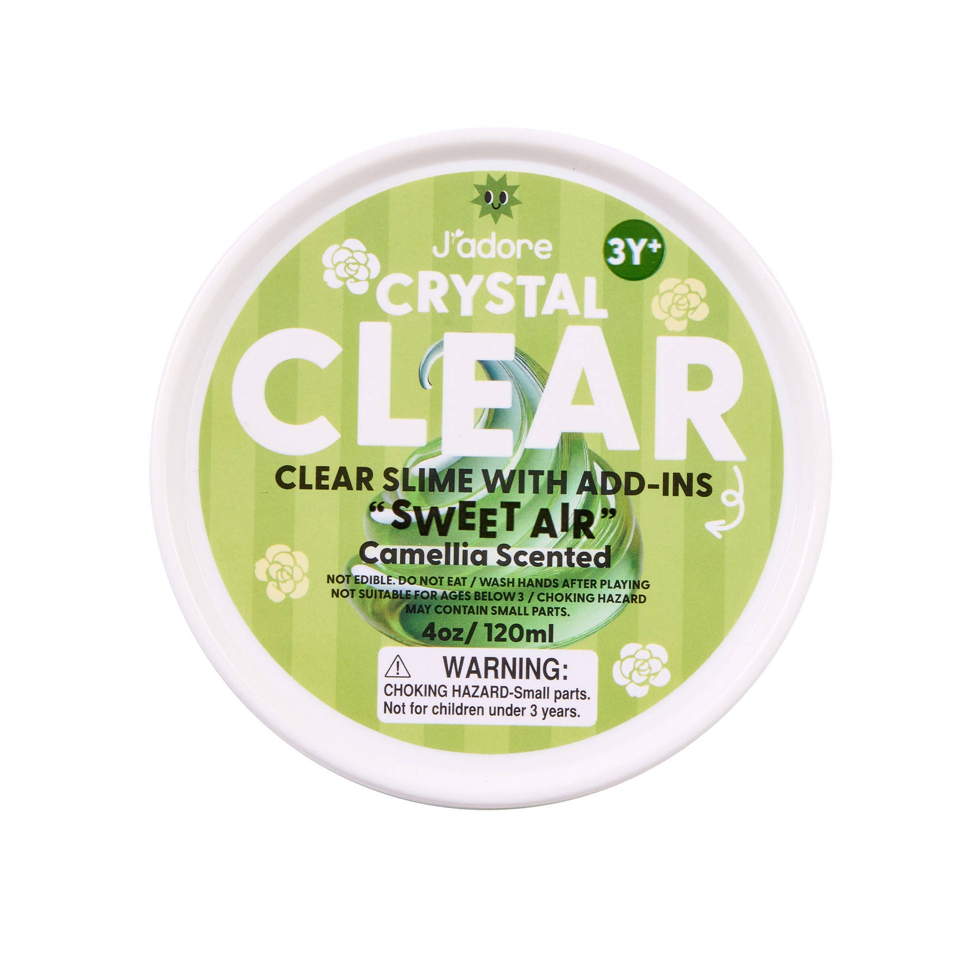 J'adore Crystal Clear Slime Sensory Fidget - Sweet Air, in packaging