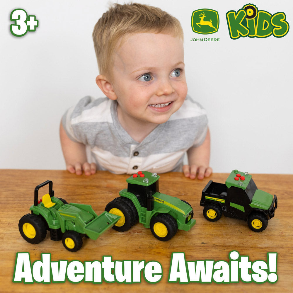 John Deere Lights & Sound Mini Tractor 3 Pack - Toyworld NZ