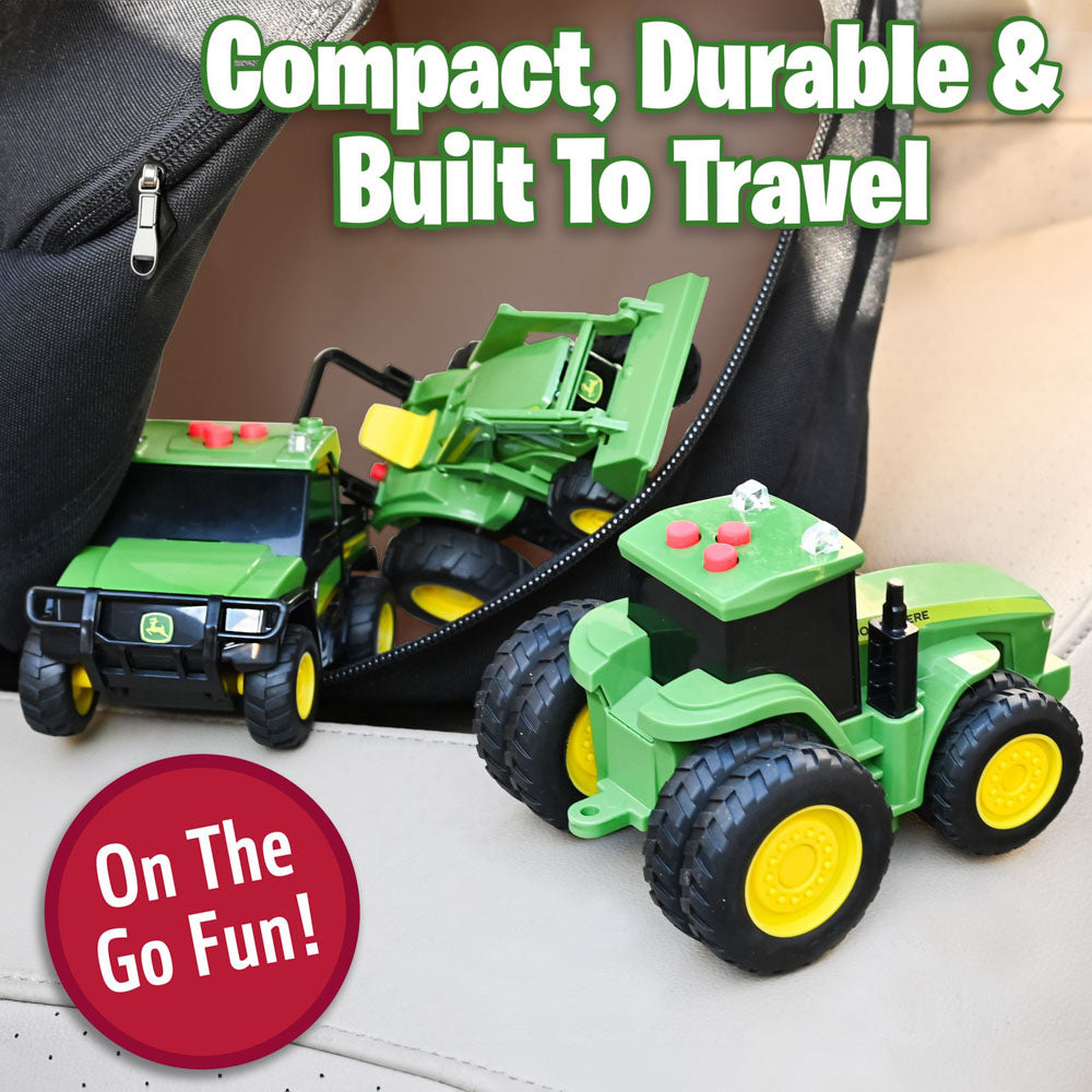 John Deere Lights & Sound Mini Tractor 3 Pack - Toyworld NZ