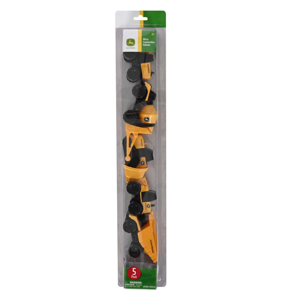 John Deere Micro Construction Vehicles 5-Pack toys, in packaging