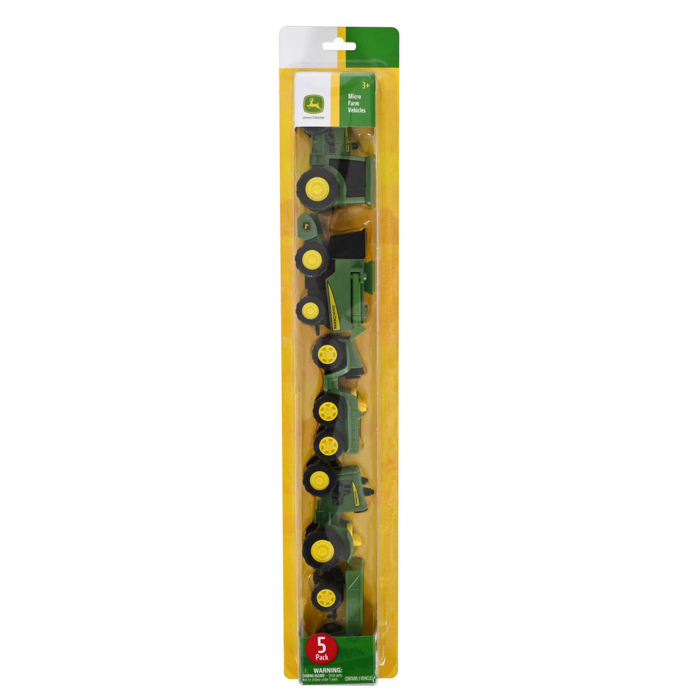 John Deere Micro Farm Vehicles 5-Pack toys, in packaging
