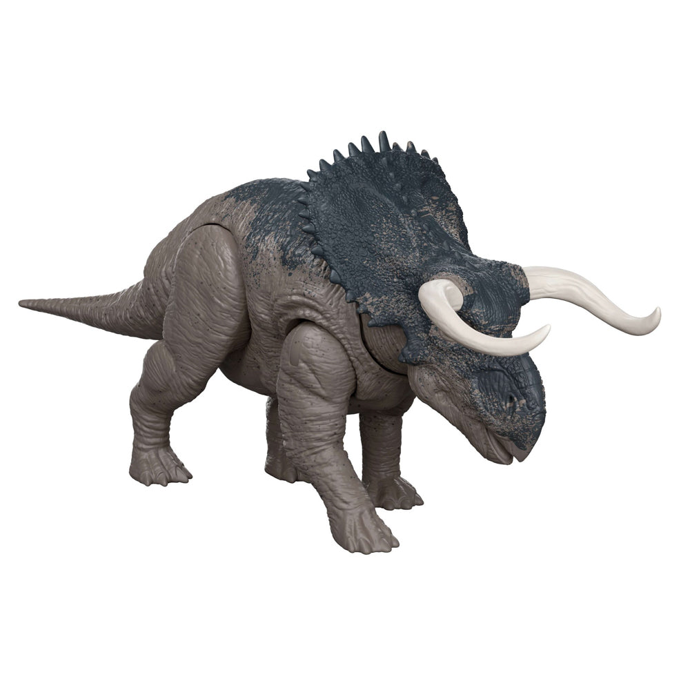 Jurassic World Rebirth Wild Roar Sounds Nasutoceratops dinosaur toy.