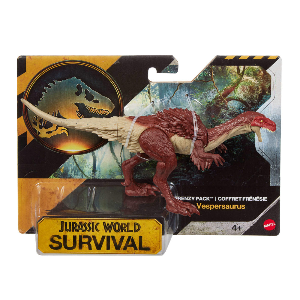 Jurassic World Survival Frenzy Pack Vespersaurus Dinosaur figure toy, in packaging